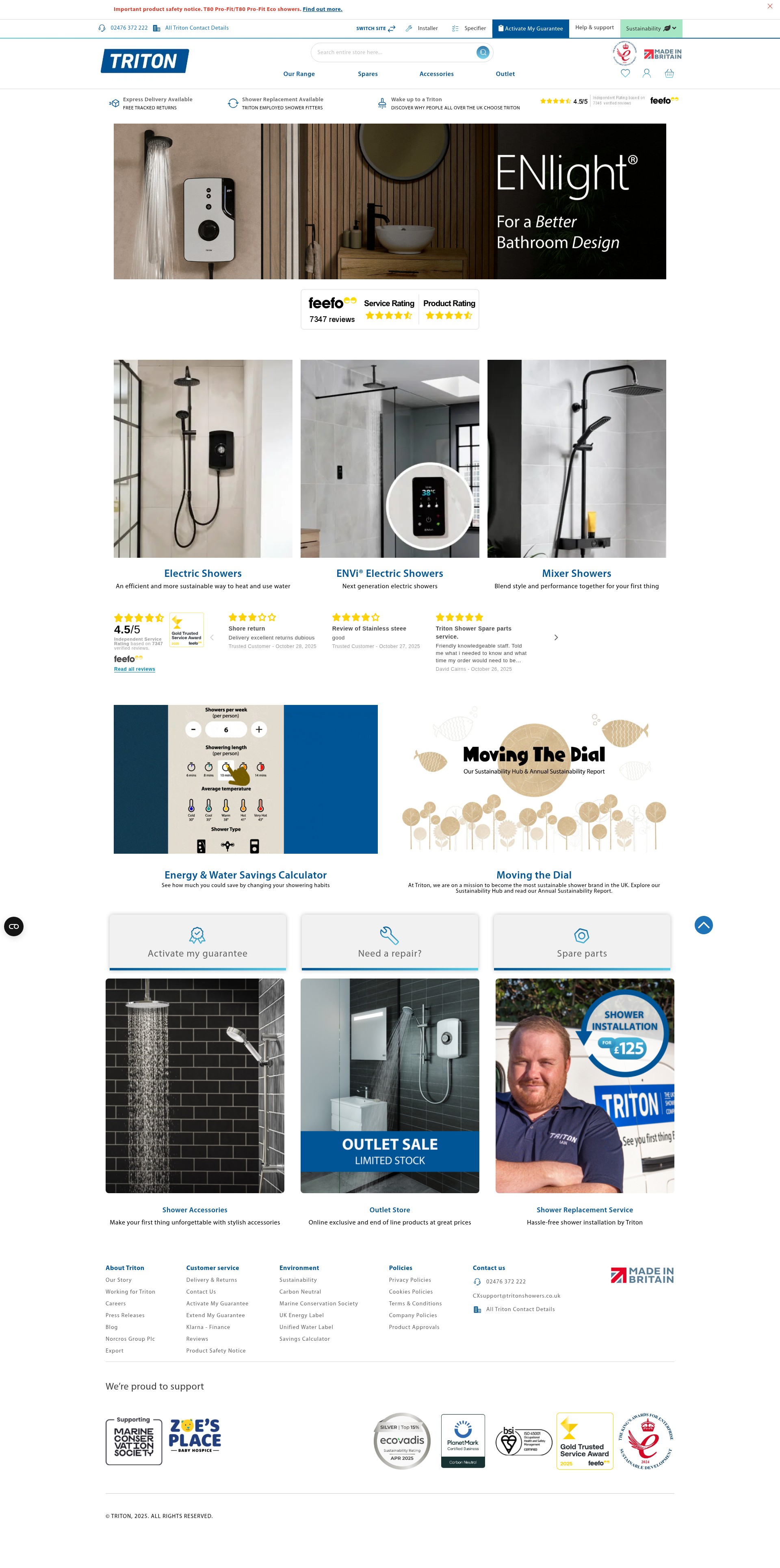 Screenshot of tritonshowers.co.uk