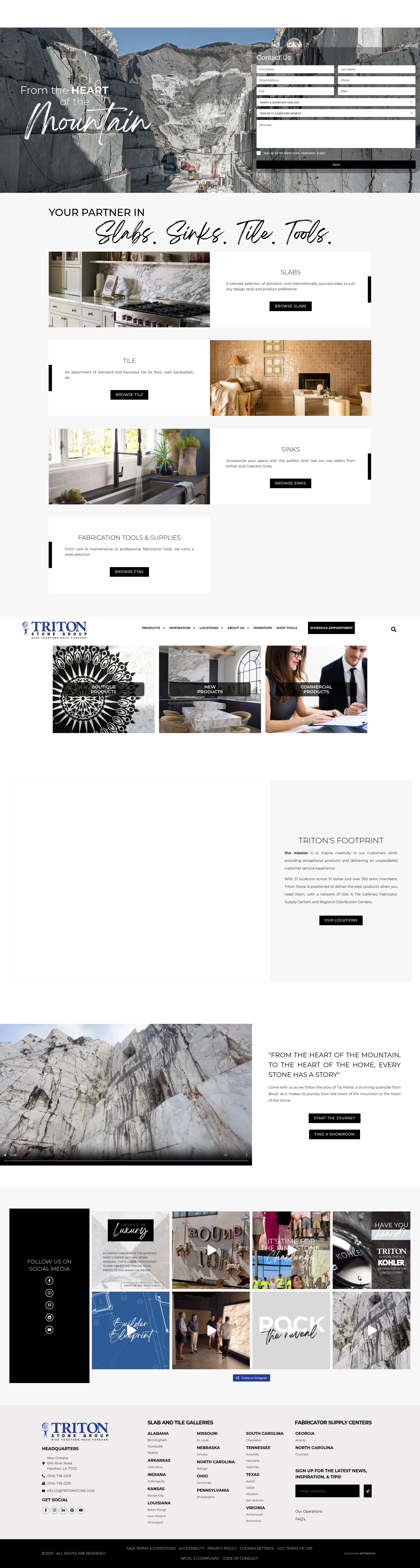 Screenshot of tritonstone.com