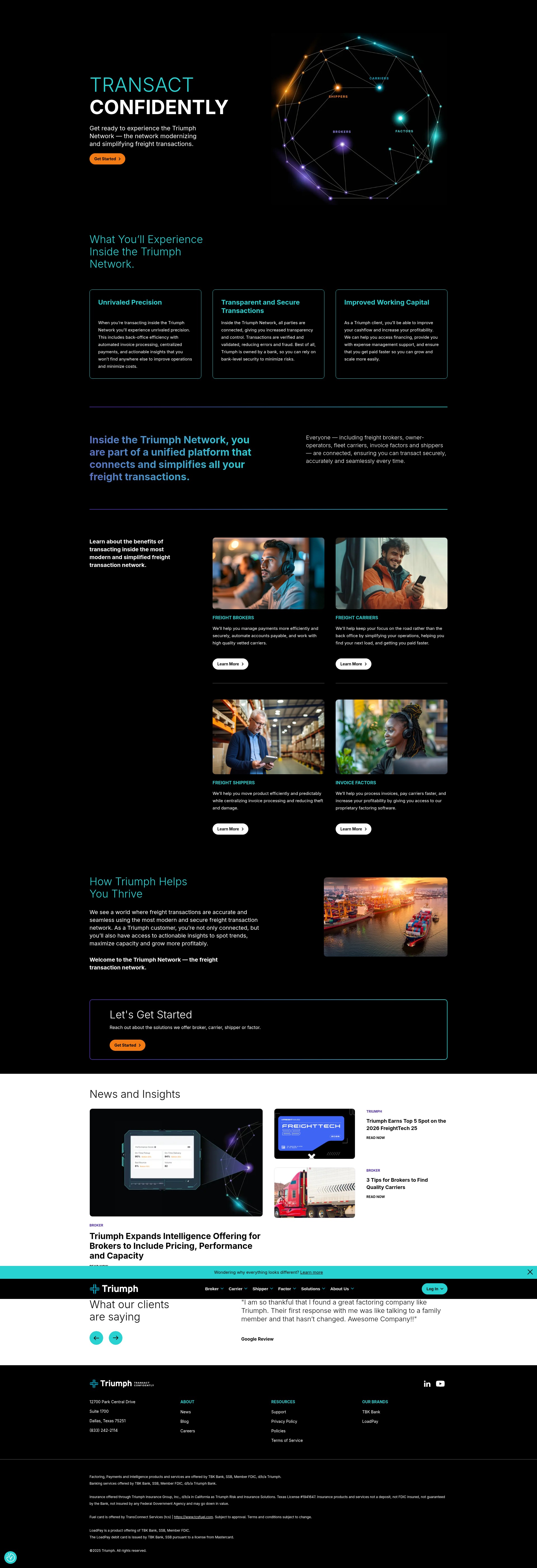 Screenshot of triumph.io