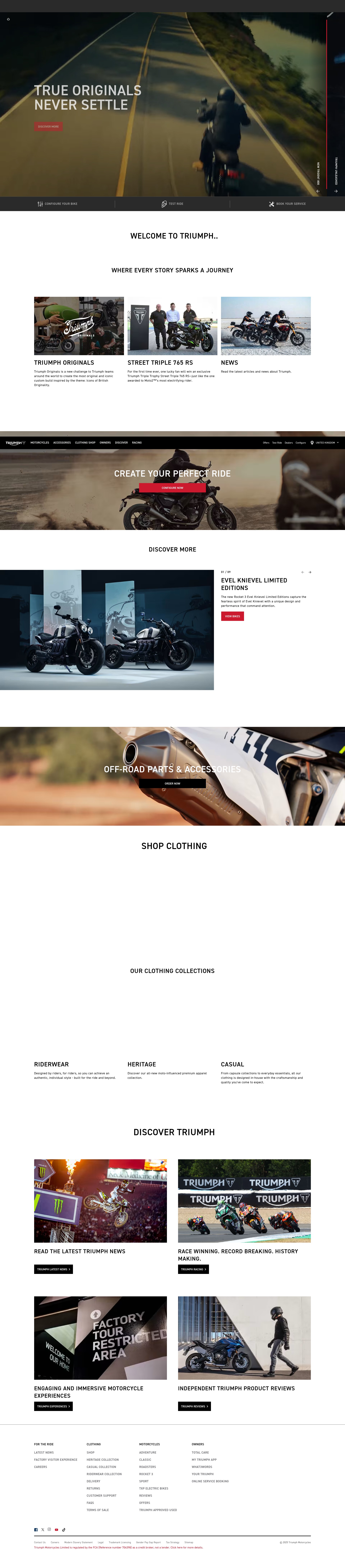 Screenshot of triumphmotorcycles.co.uk