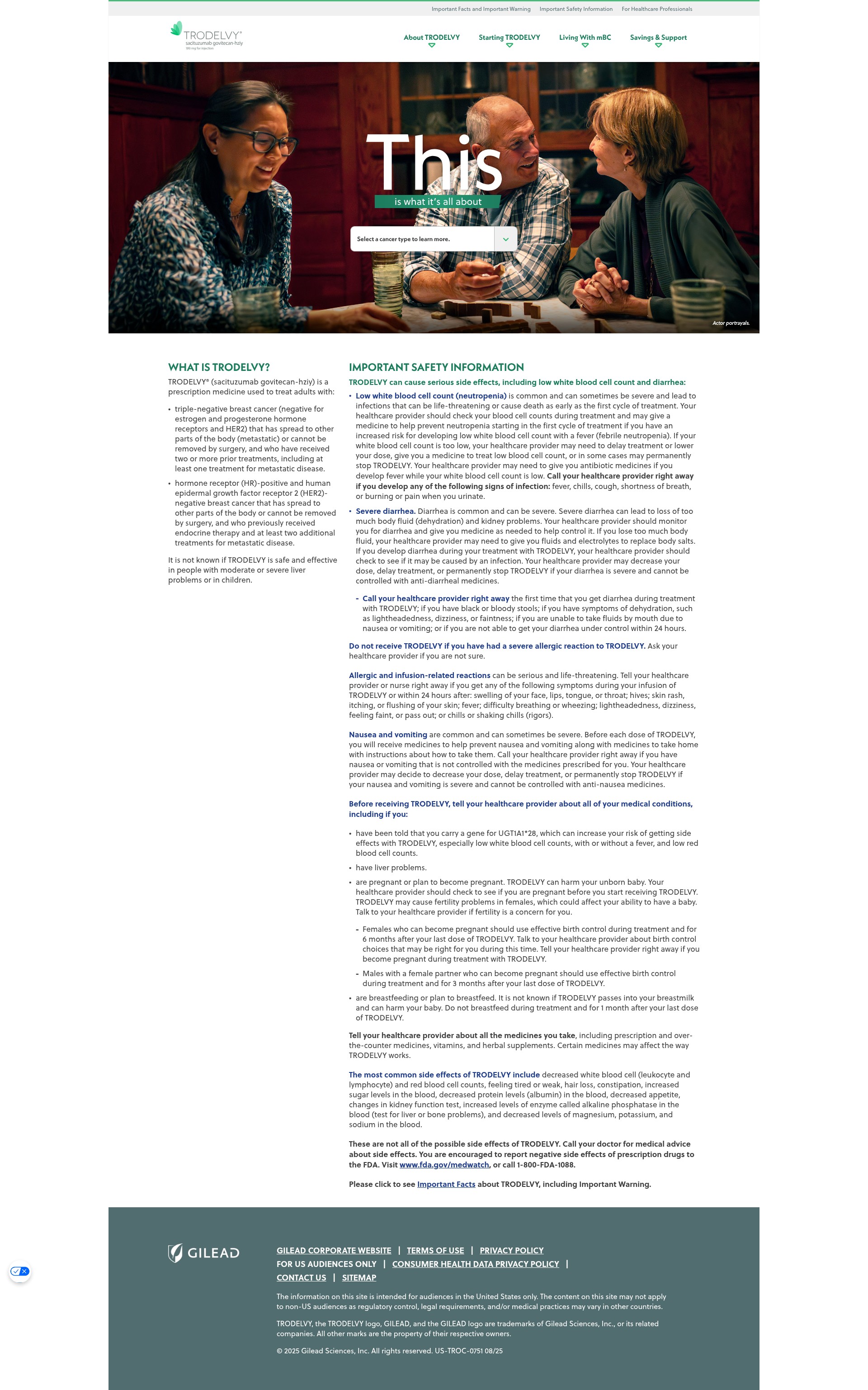 Screenshot of trodelvy.com
