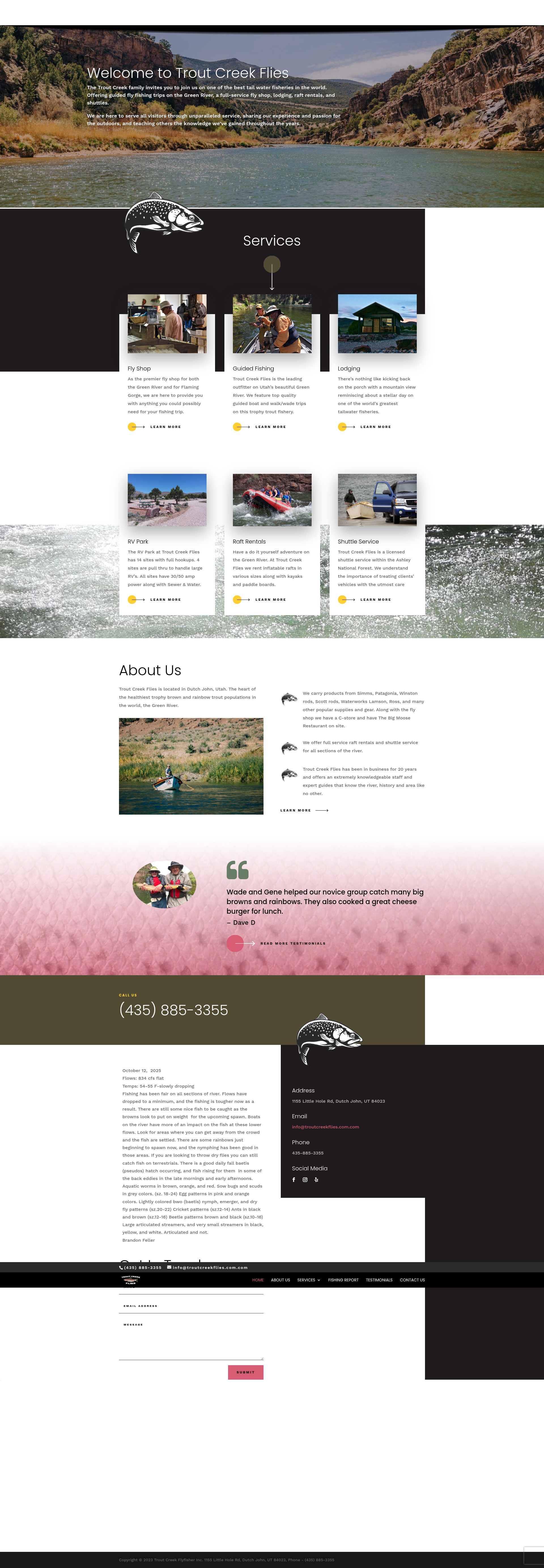 Screenshot of troutcreekflies.com