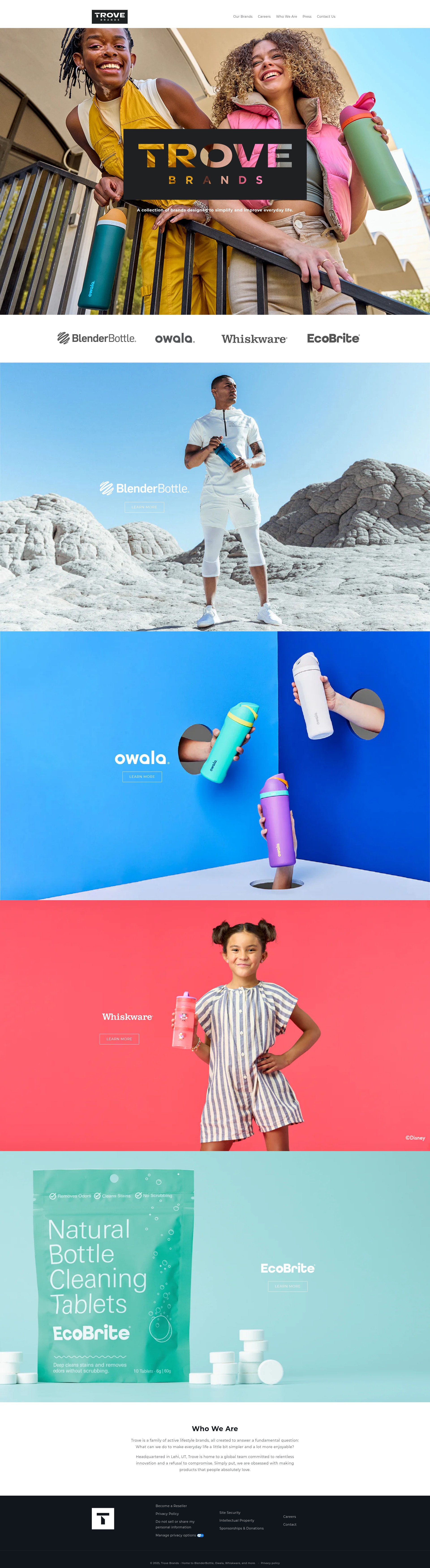 Screenshot of trovebrands.com