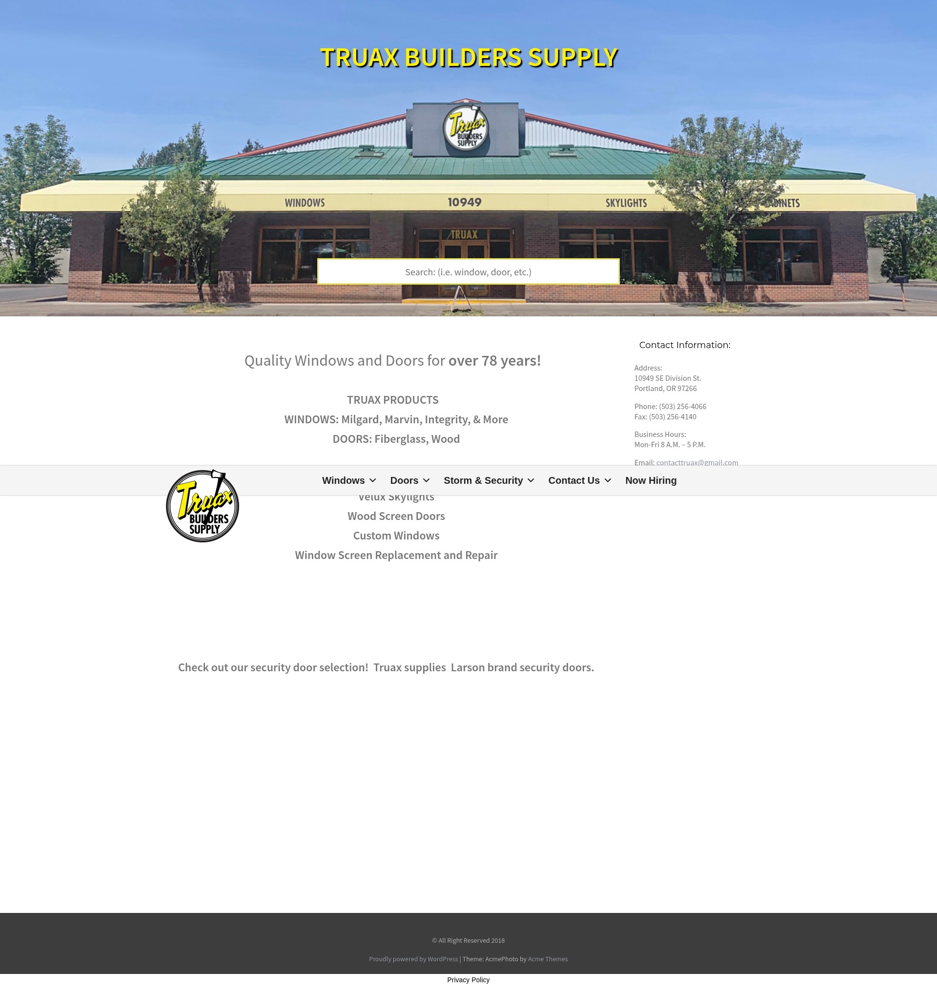 Screenshot of truaxnw.com