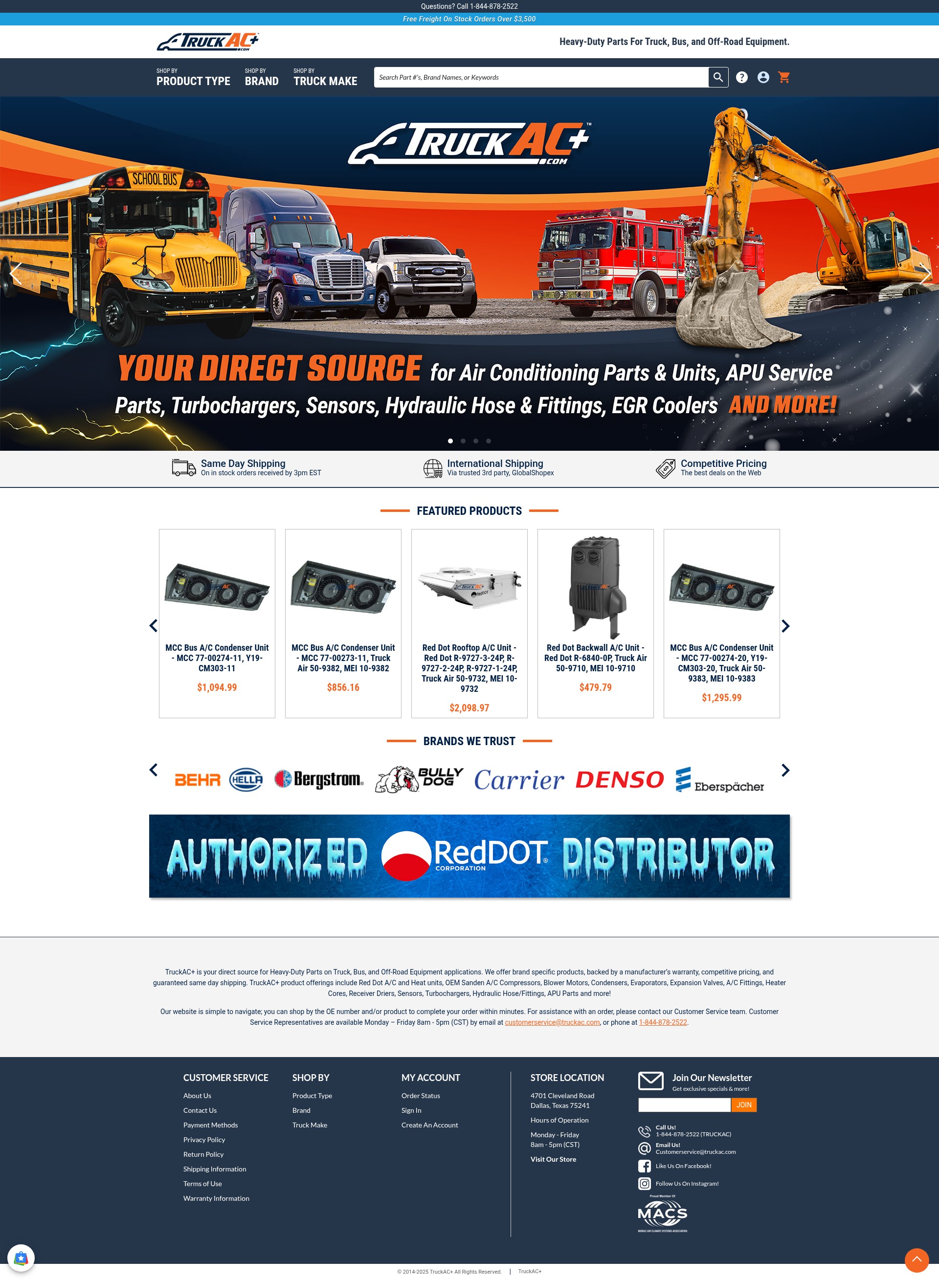 Screenshot of truckac.com