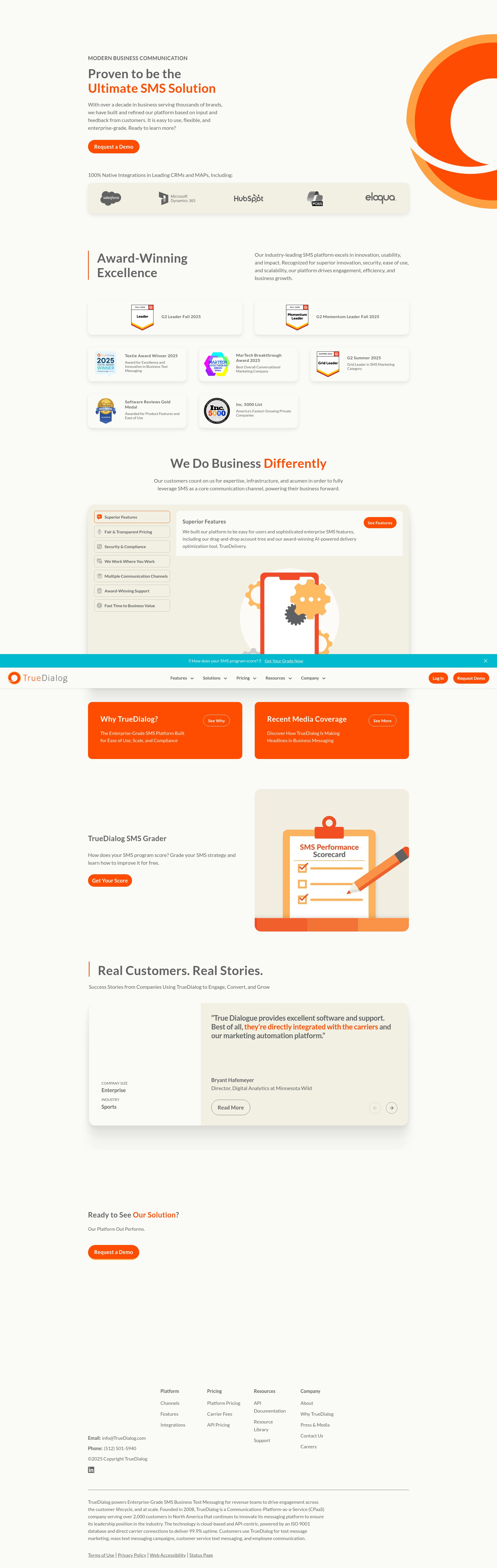 Screenshot of truedialog.com