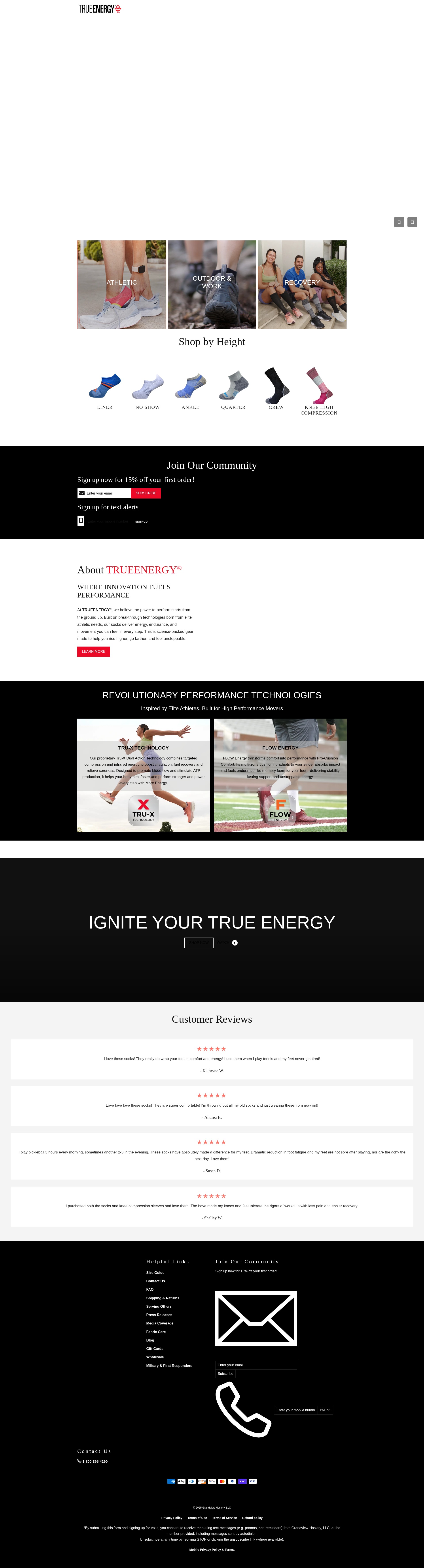 Screenshot of trueenergysocks.com