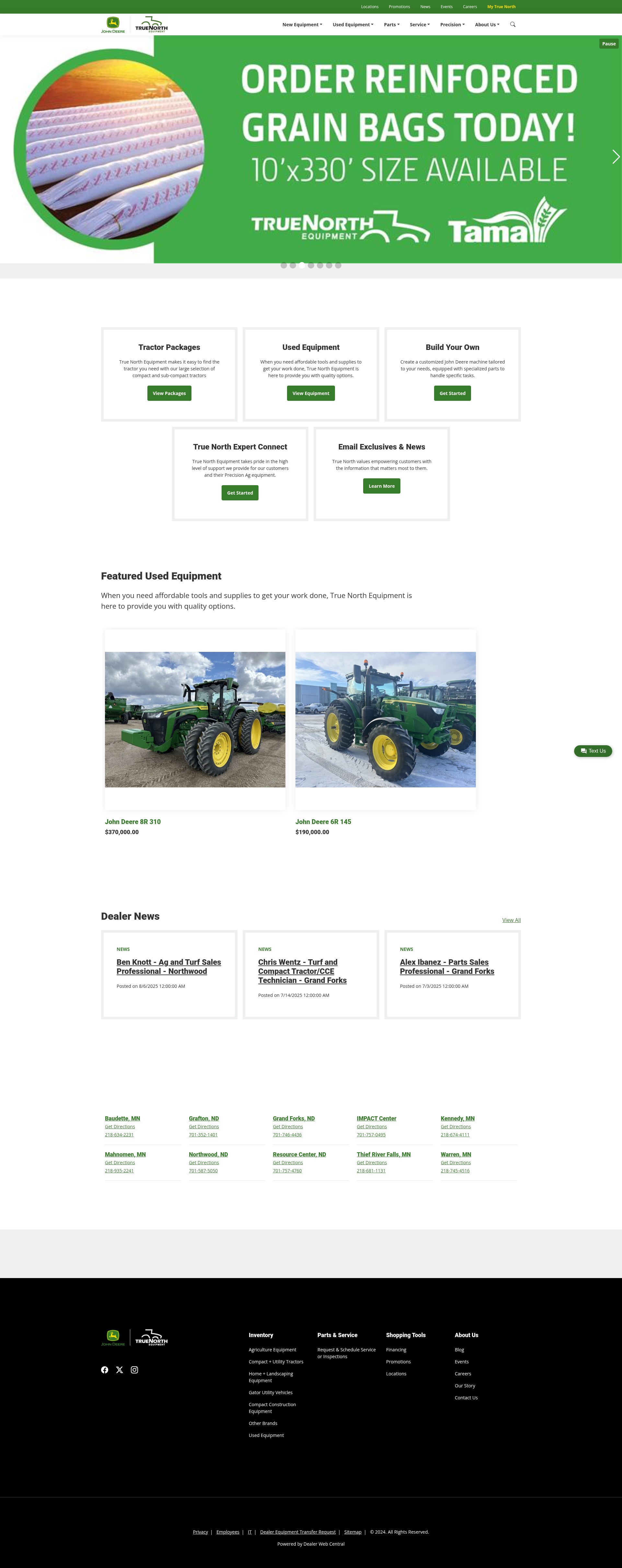 Screenshot of truenorthequipment.com