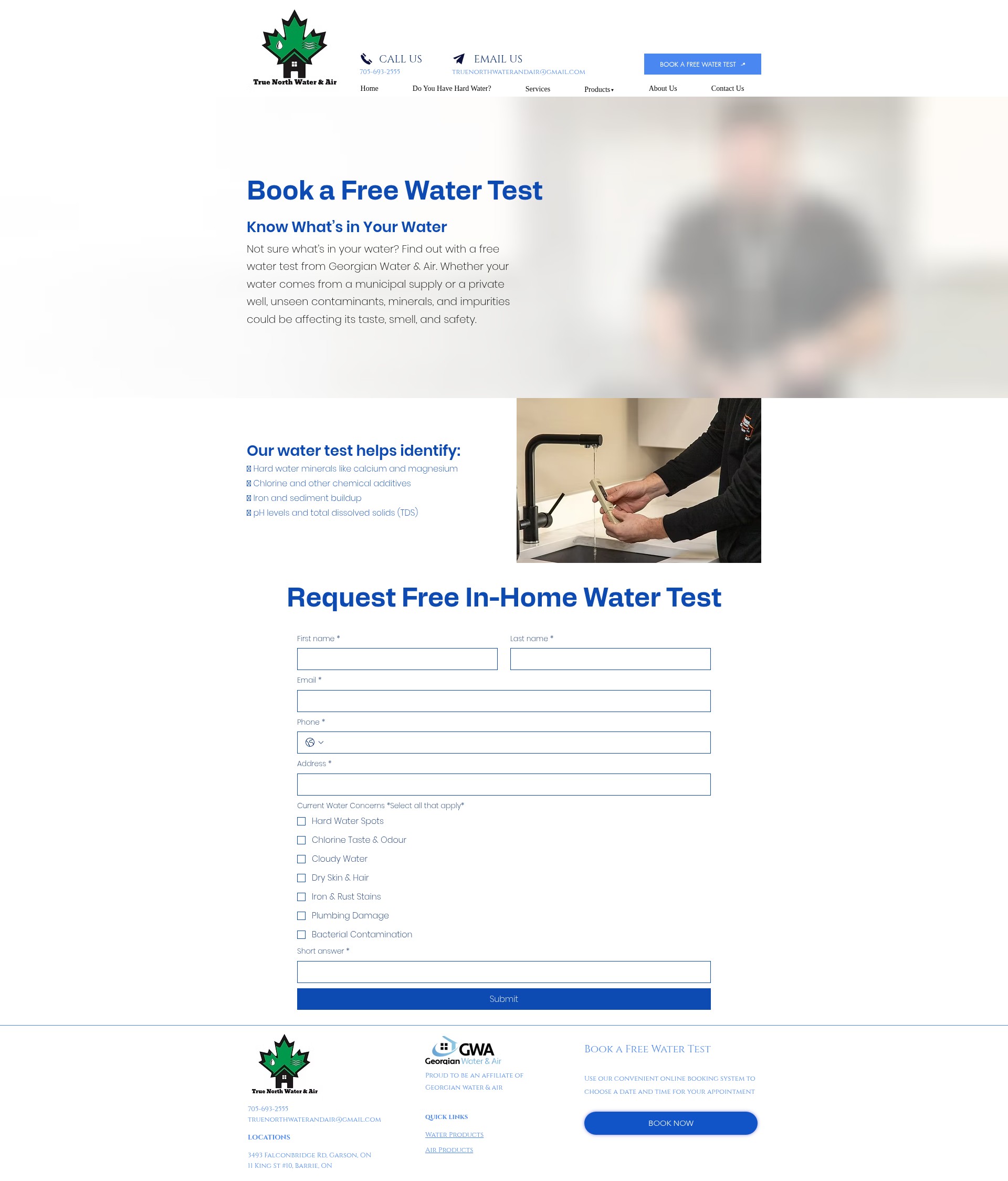 Screenshot of truenorthwaterandair.com
