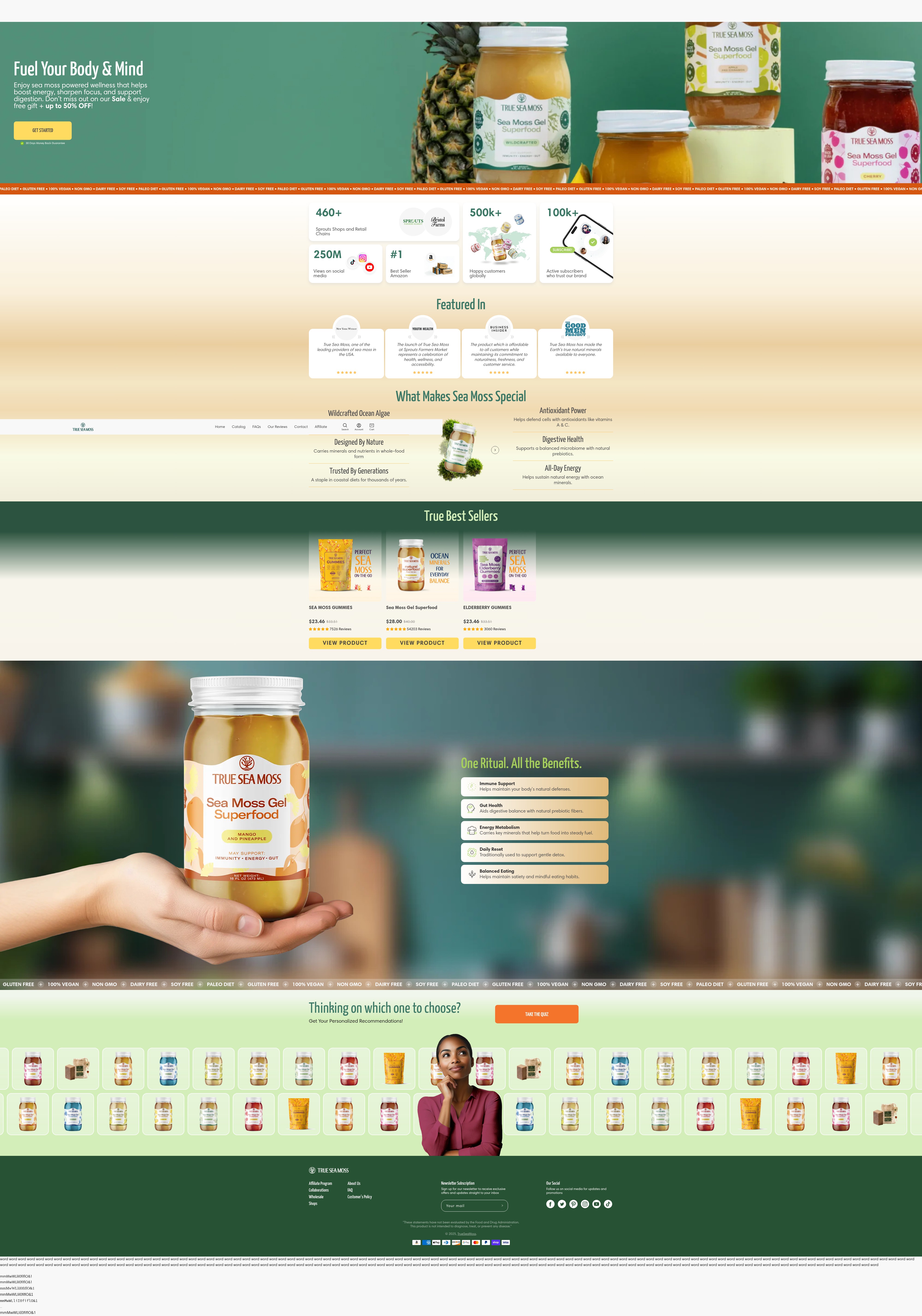 Screenshot of trueseamoss.com