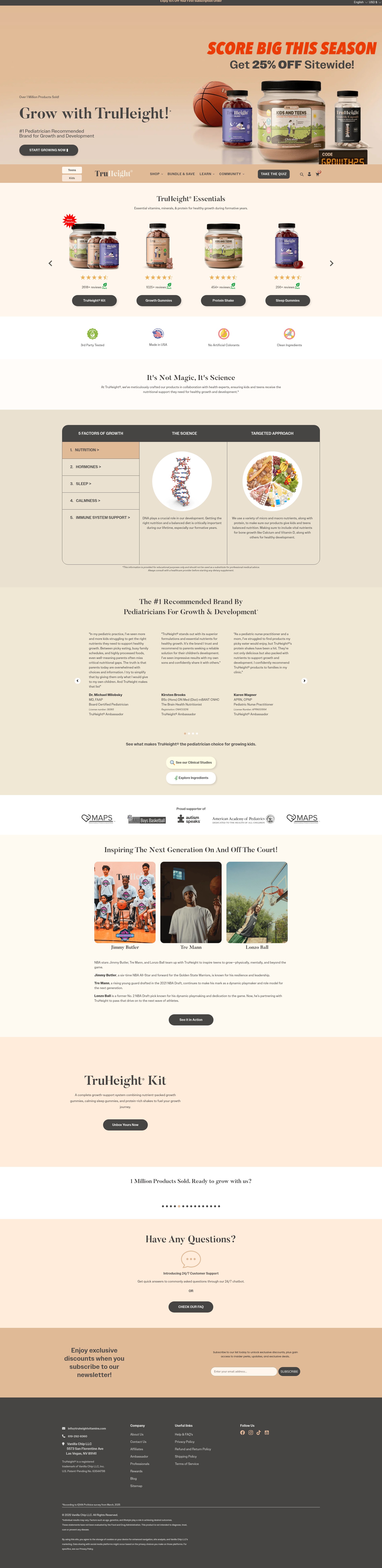 Screenshot of truheightvitamins.com