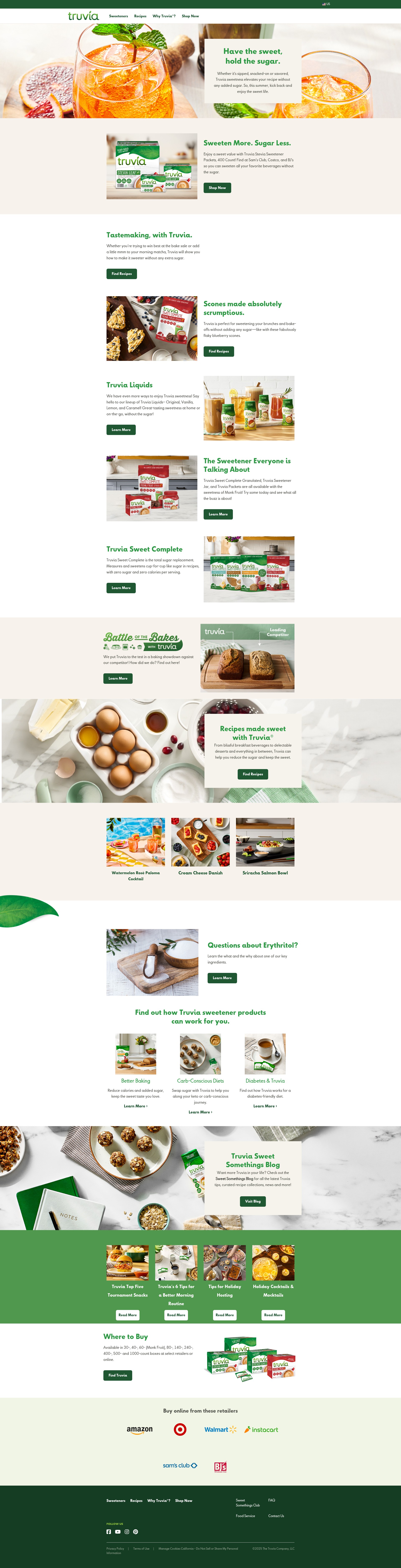 Screenshot of truvia.com