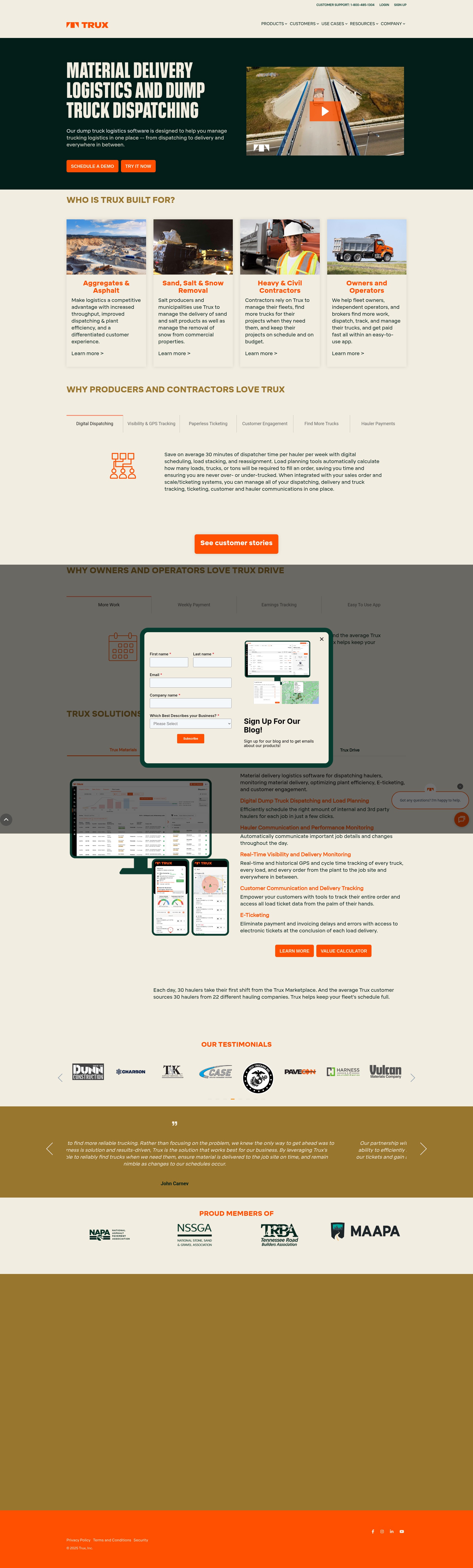 Screenshot of truxnow.com