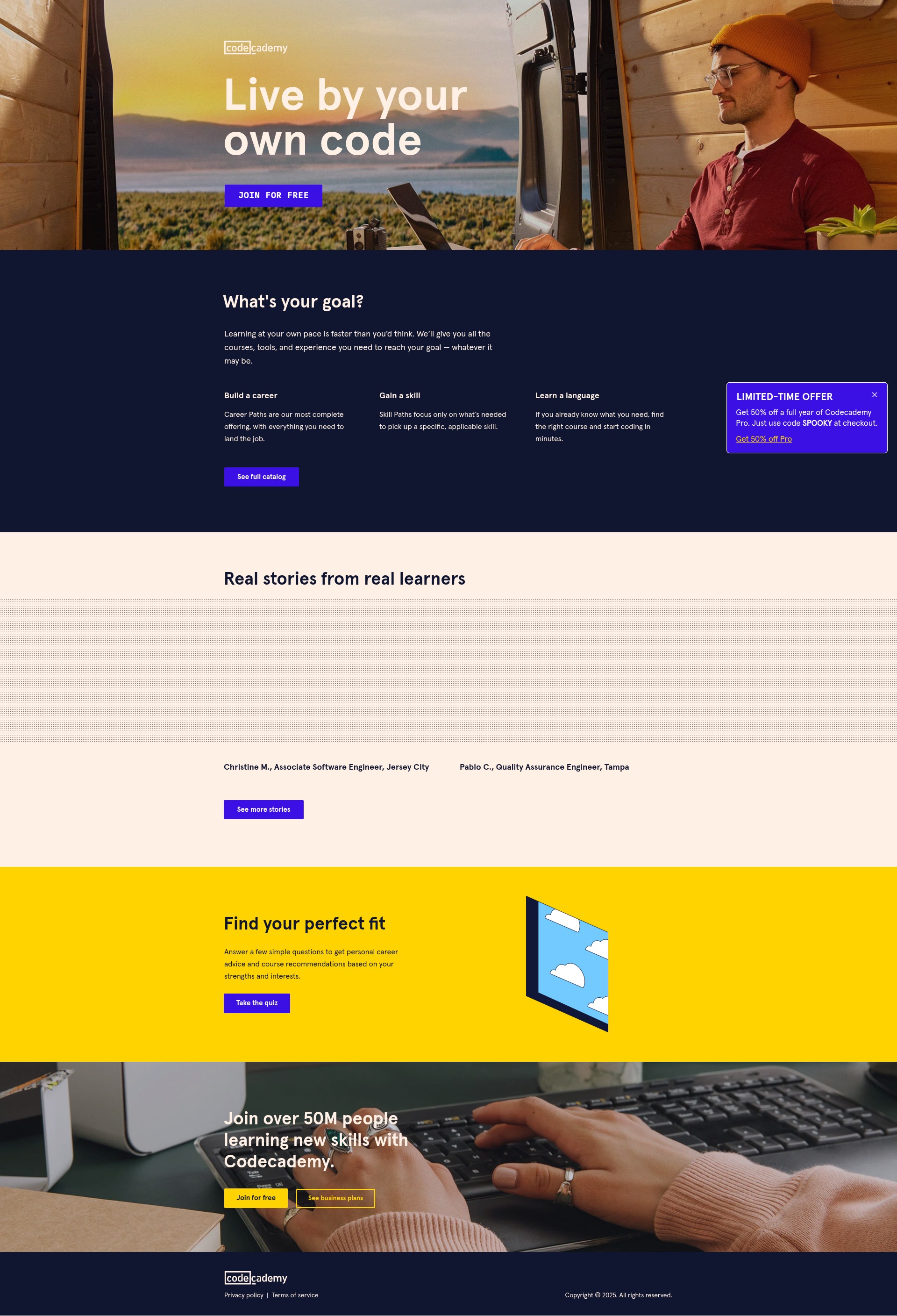 Screenshot of try.codecademy.com