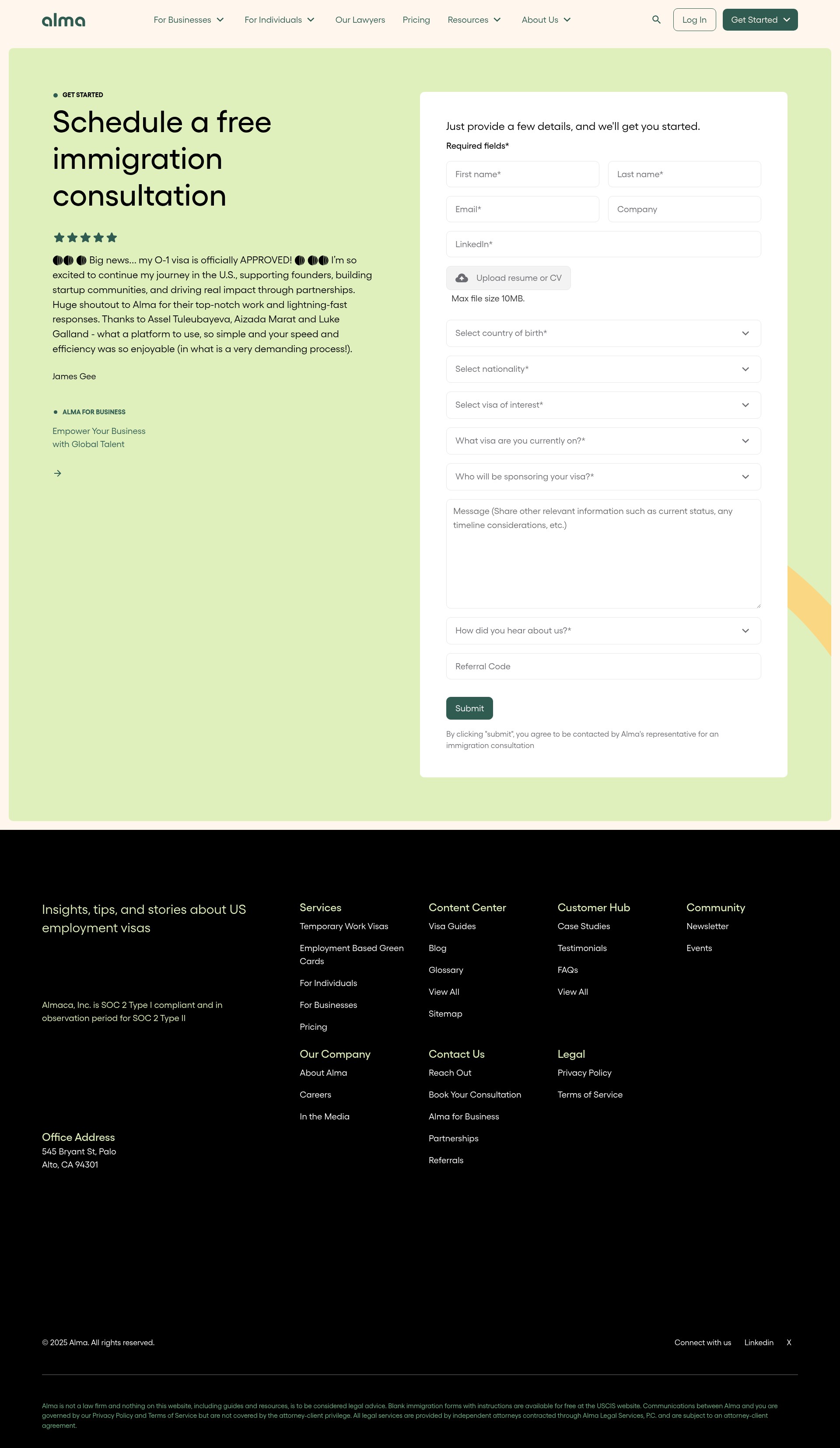 Screenshot of tryalma.com