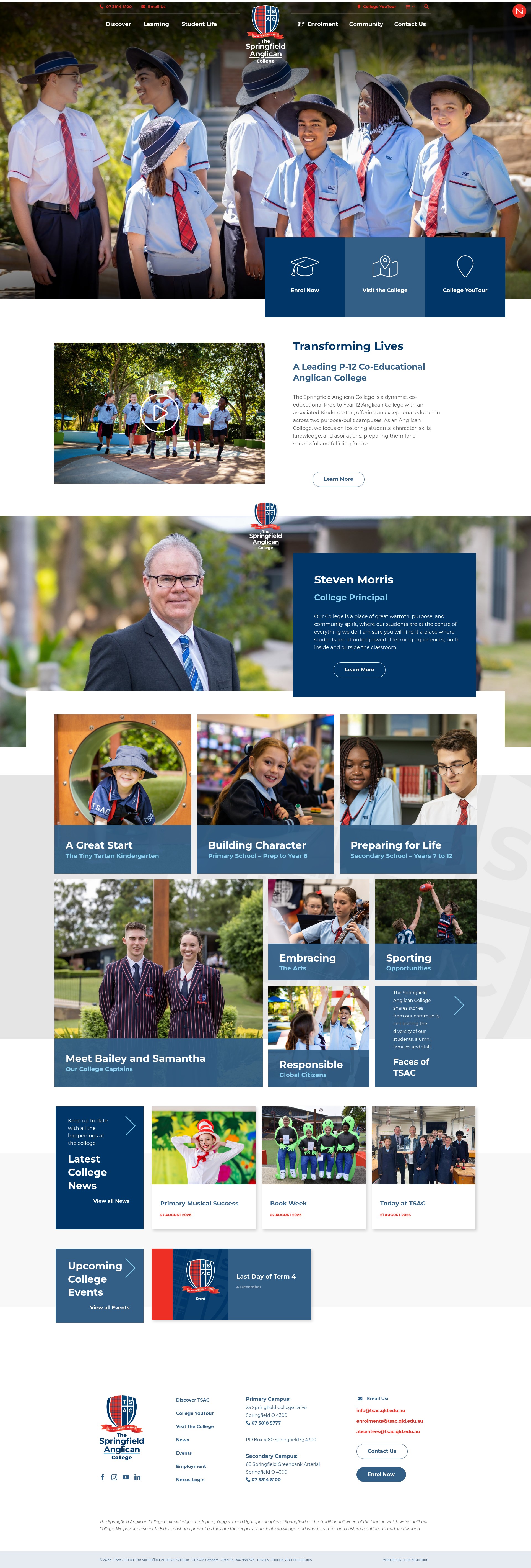 Screenshot of tsac.qld.edu.au