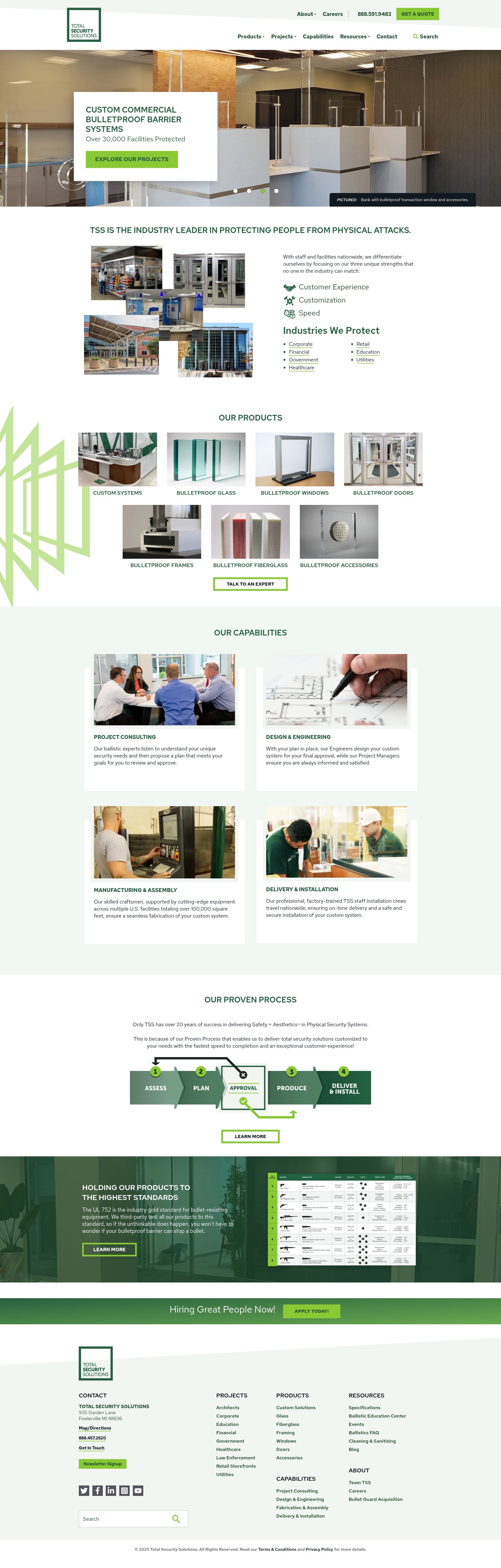 Screenshot of tssbulletproof.com