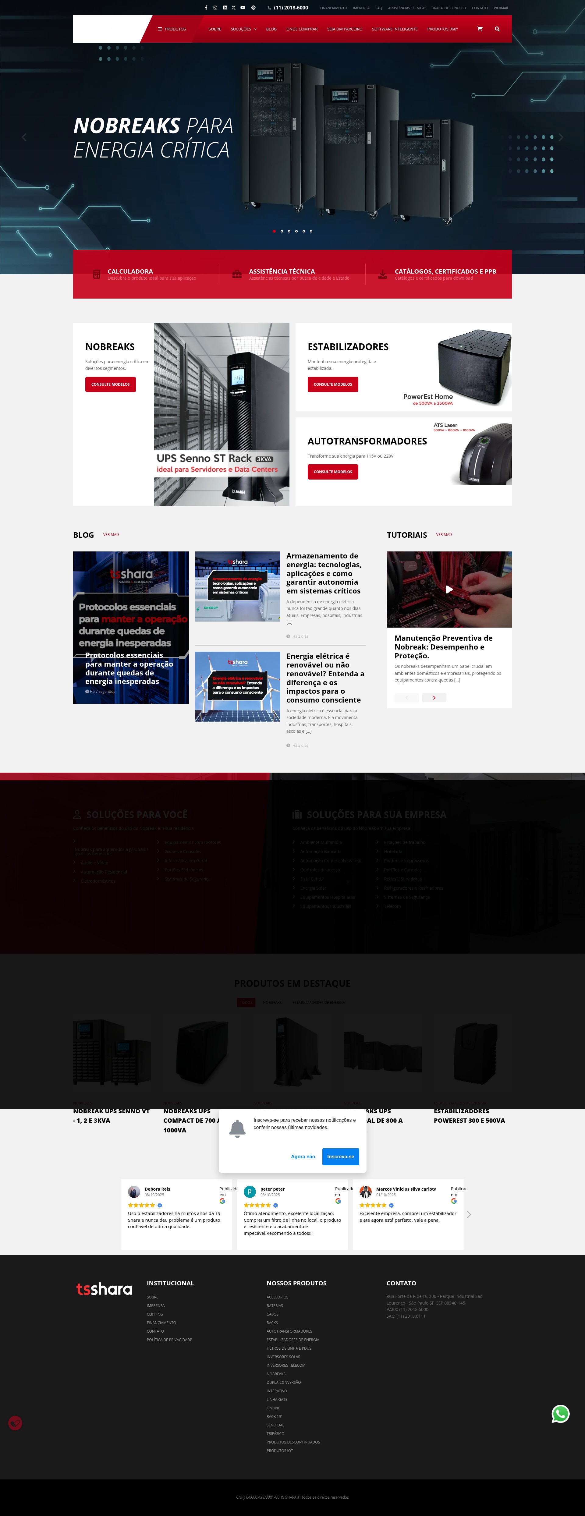 Screenshot of tsshara.com.br