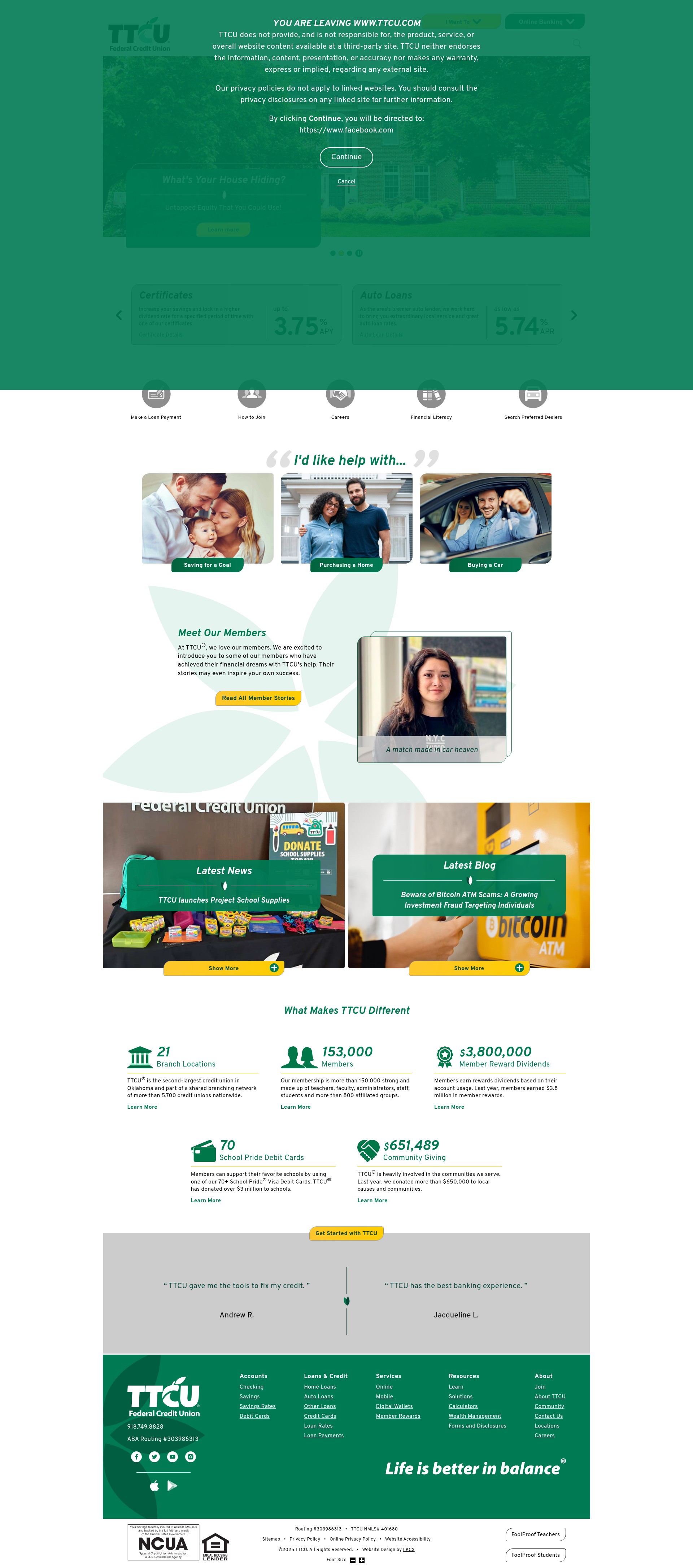 Screenshot of ttcu.com