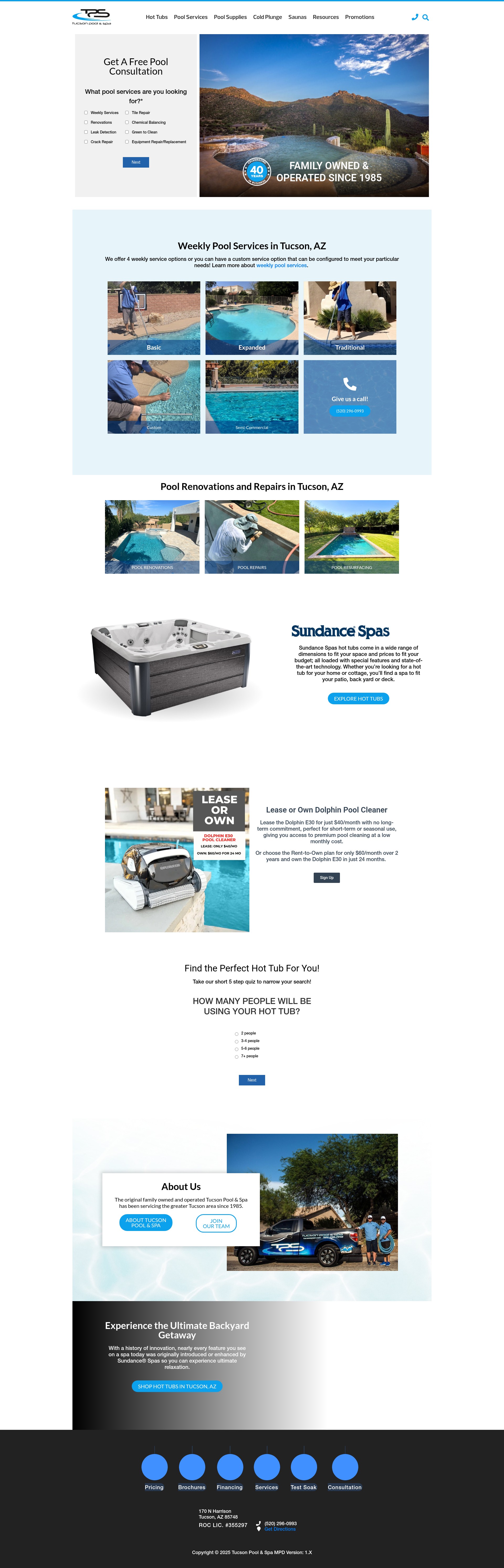 Screenshot of tucsonpool.com