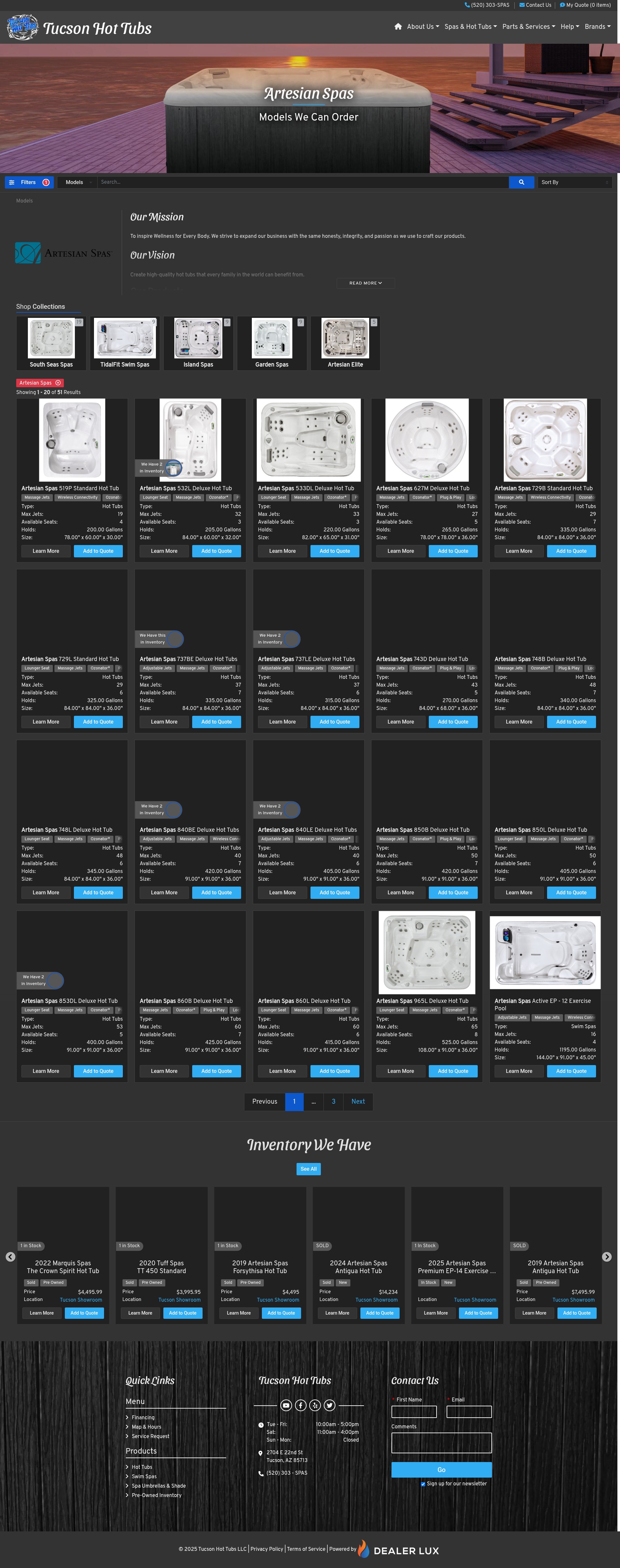 Screenshot of tucsontubs.com
