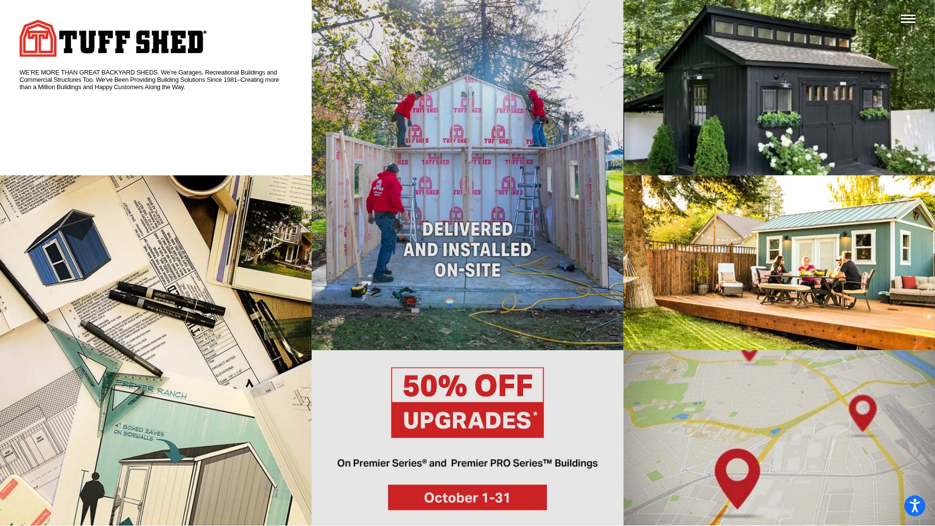 Screenshot of tuffshed.com
