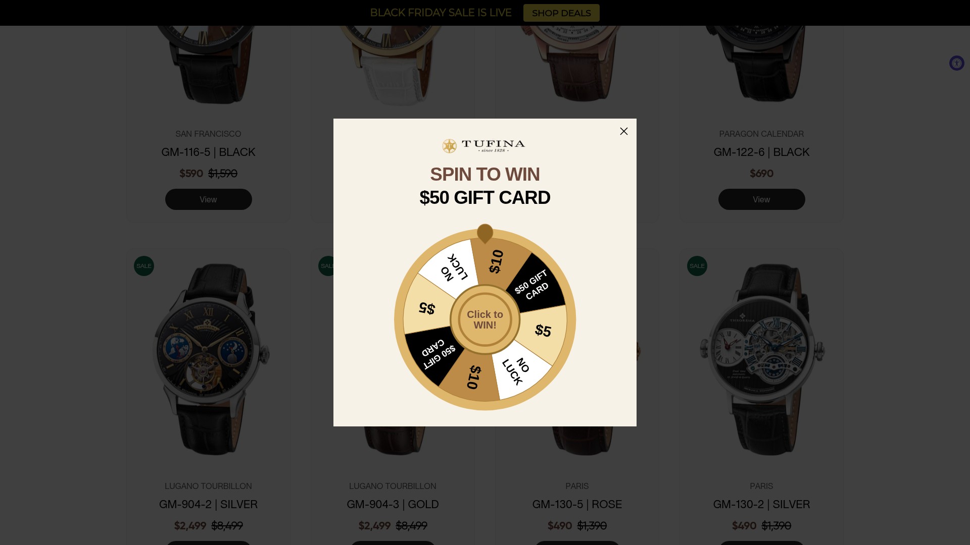 Screenshot of tufinawatches.com