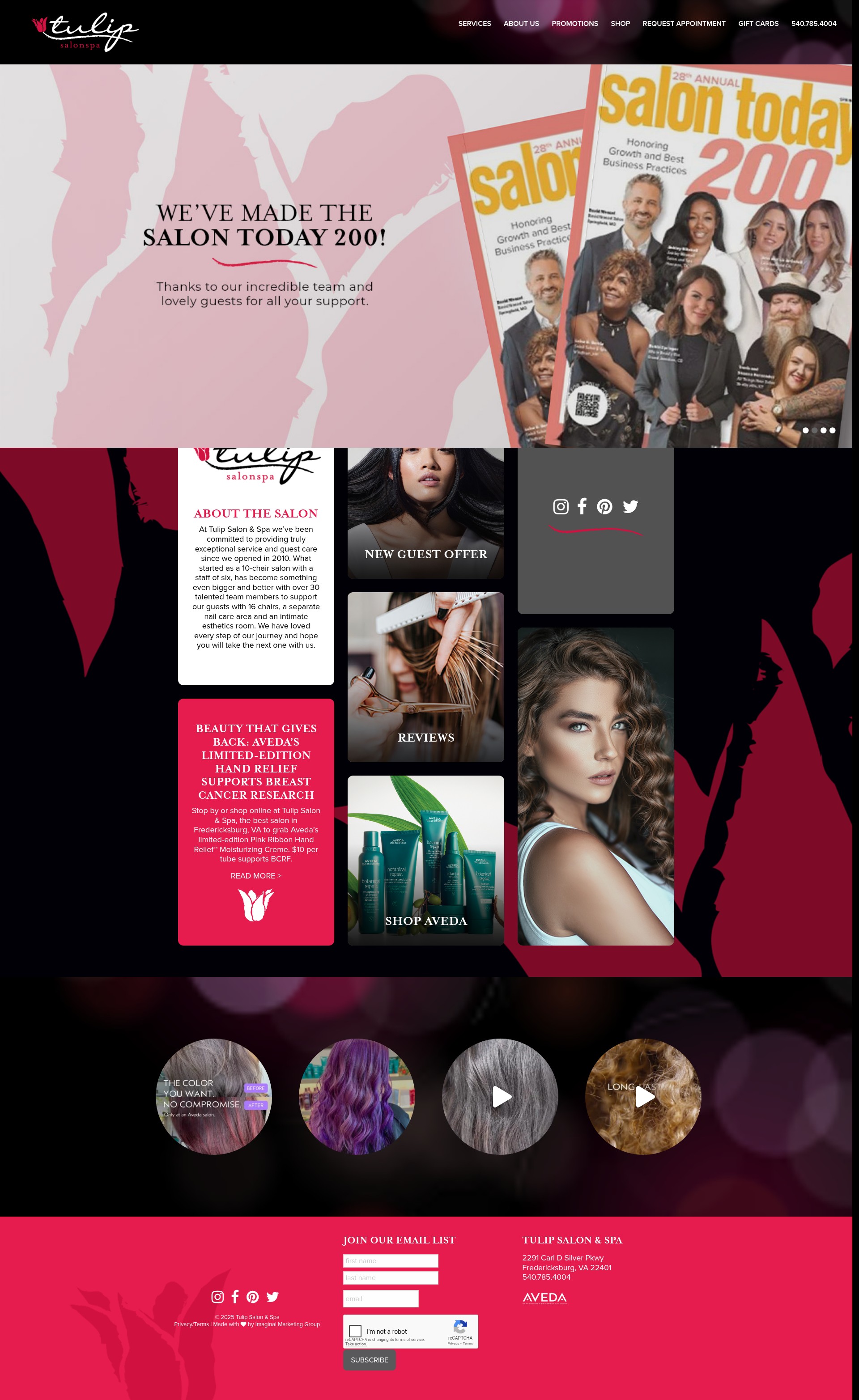 Screenshot of tulipsalonspa.com