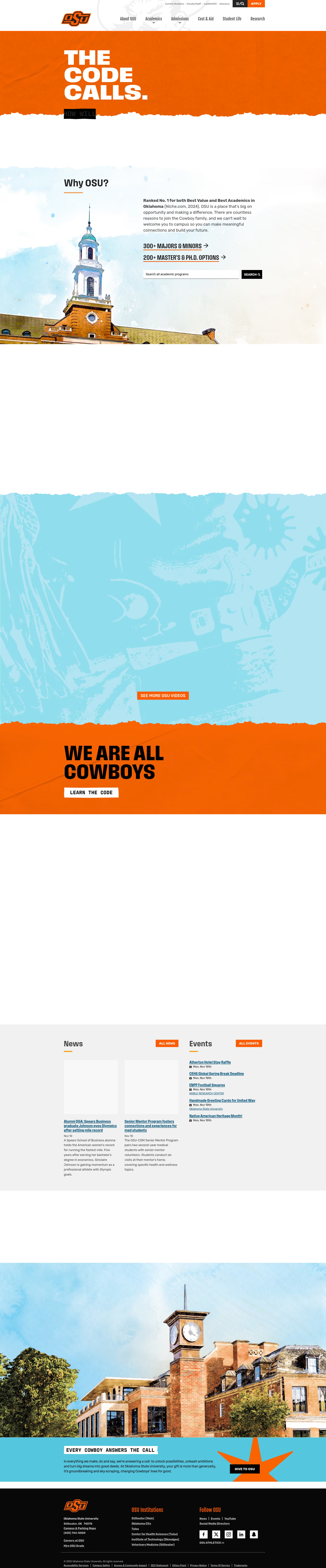 Screenshot of tulsa.okstate.edu