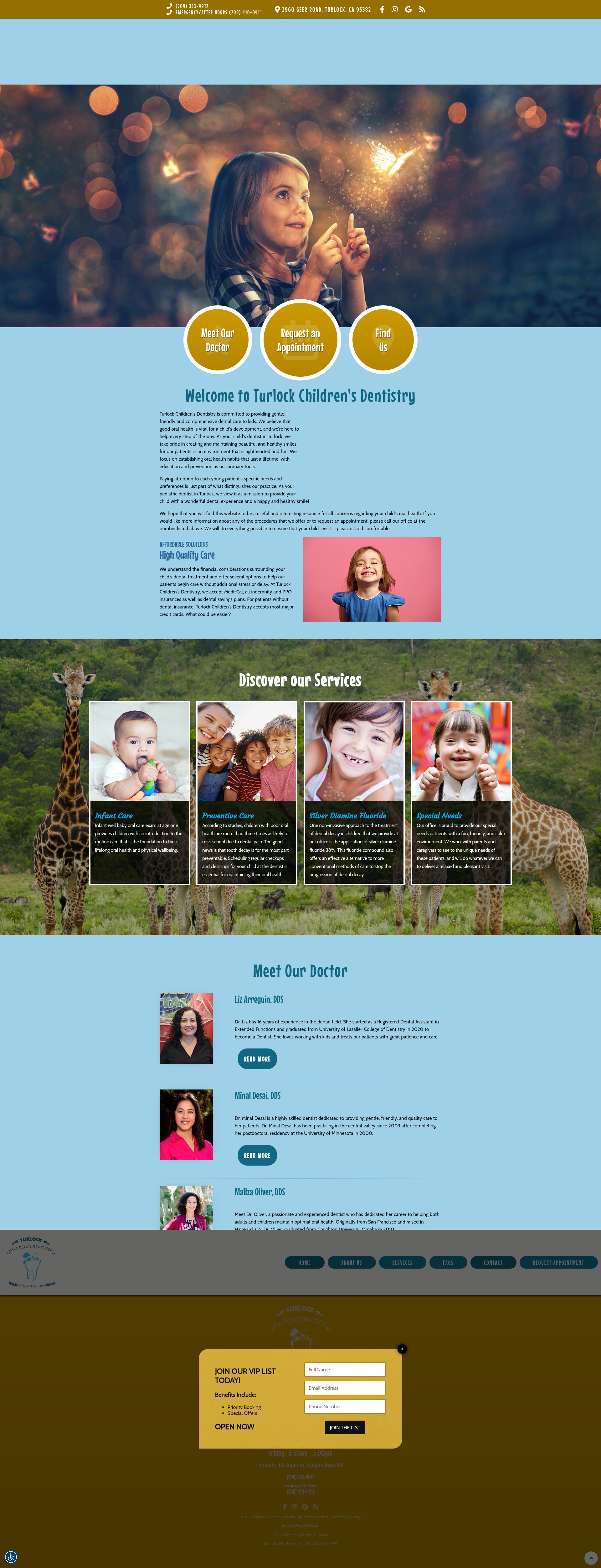 Screenshot of turlockchildrensdentistry.com