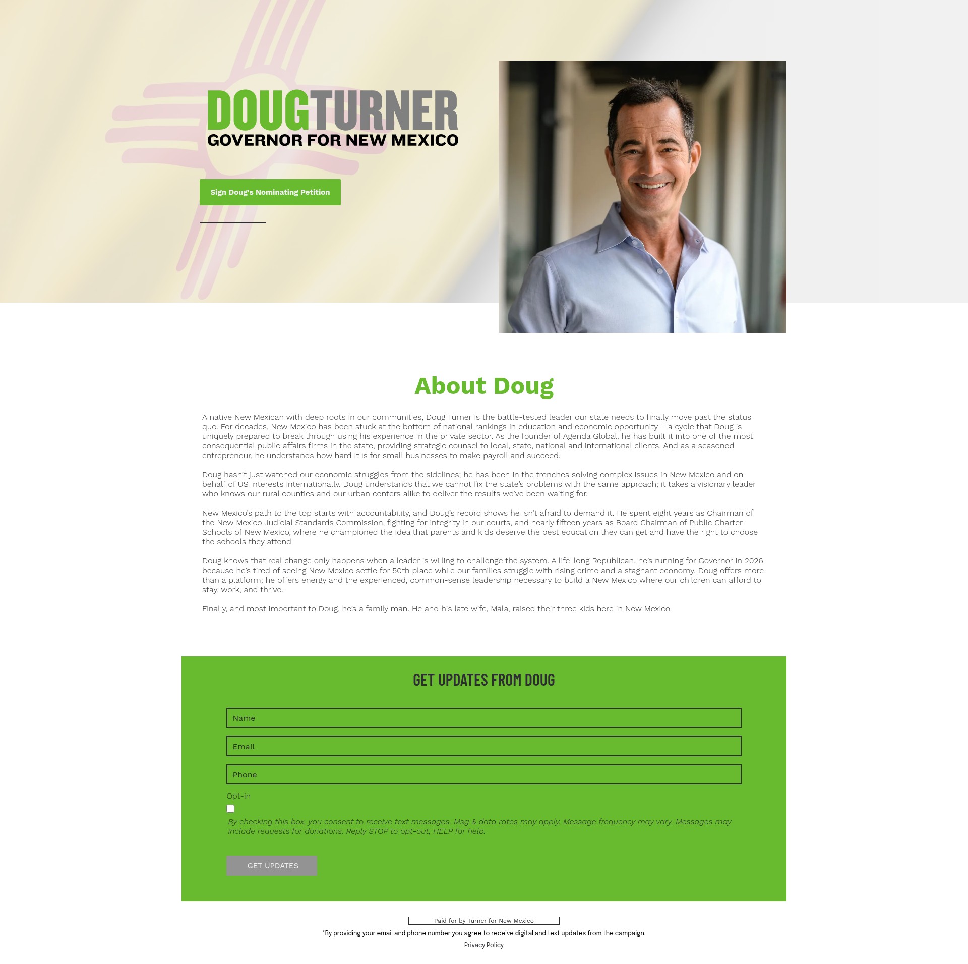 Screenshot of turnerfornm.com