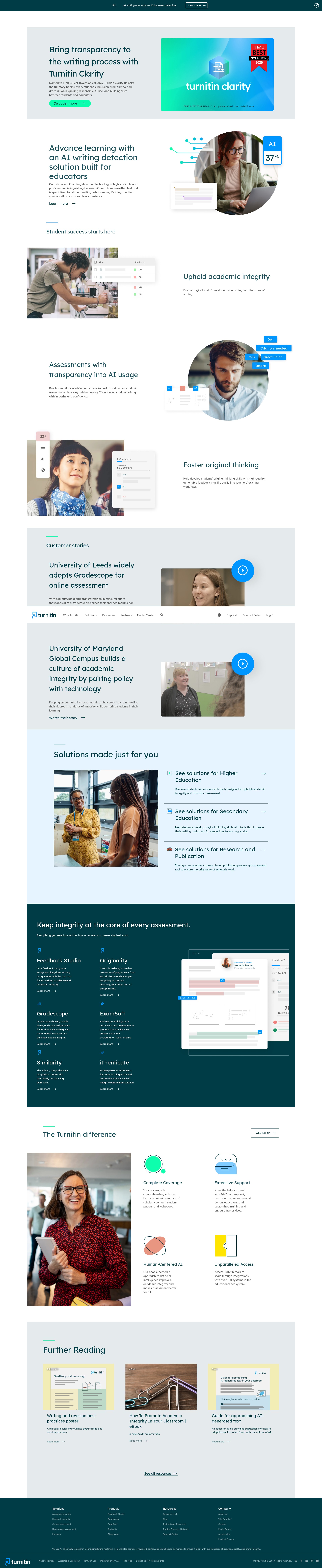 Screenshot of turnitin.com