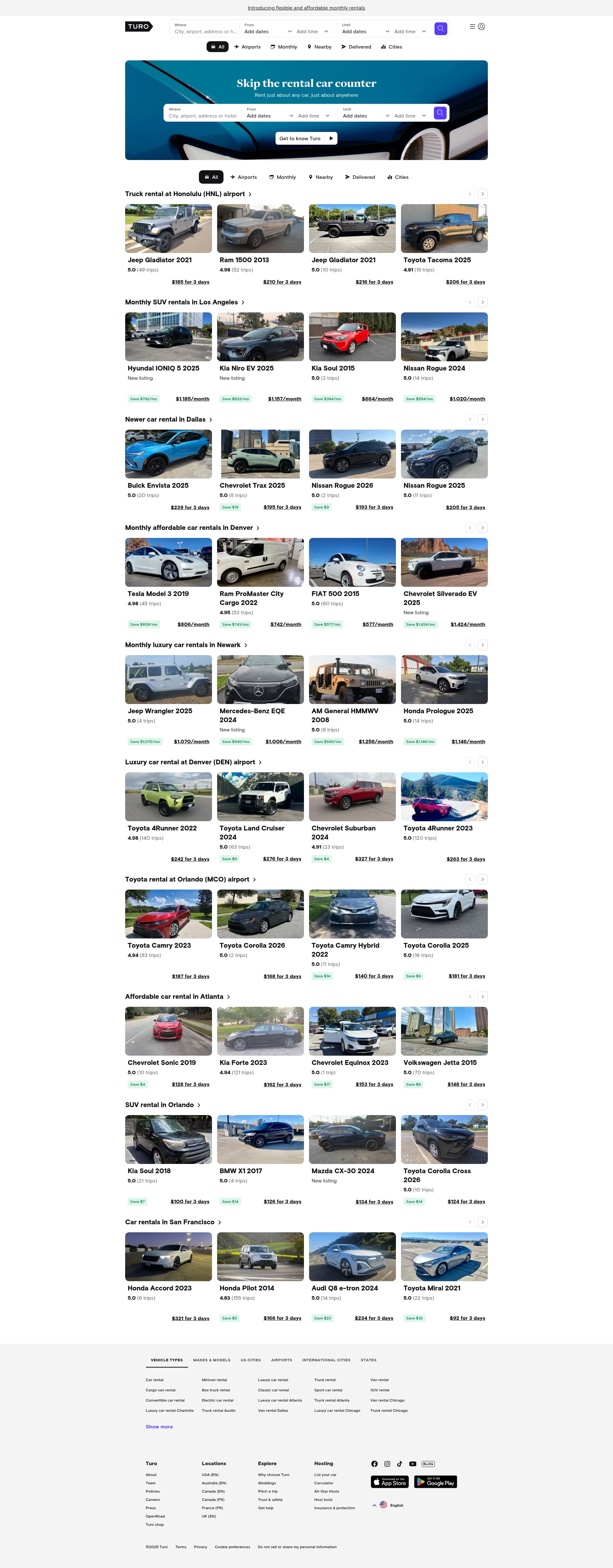 Screenshot of turo.com