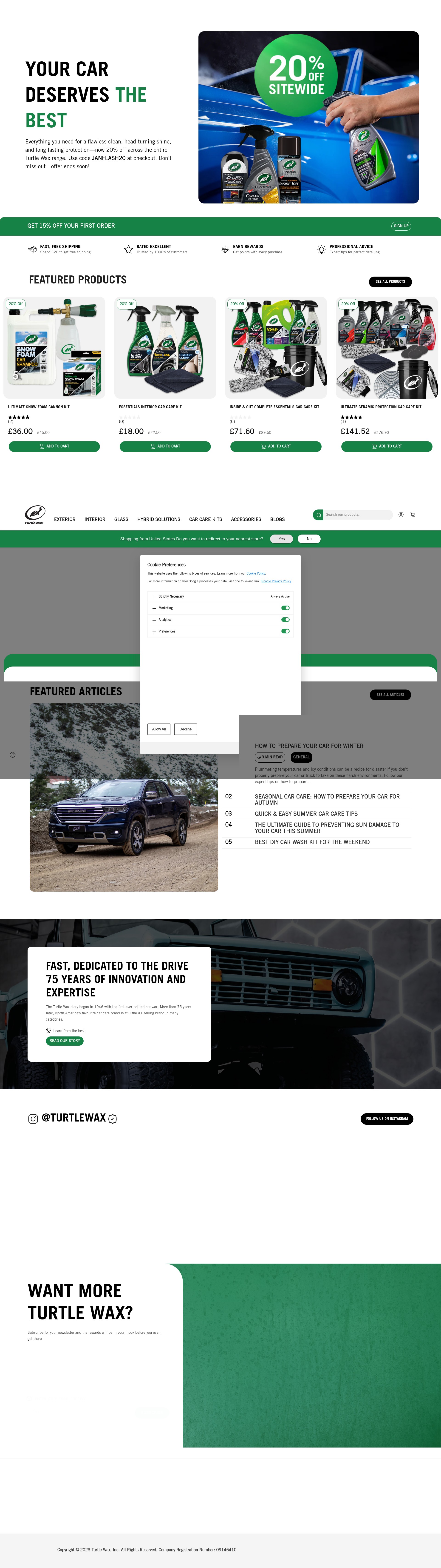 Screenshot of turtlewax.co.uk