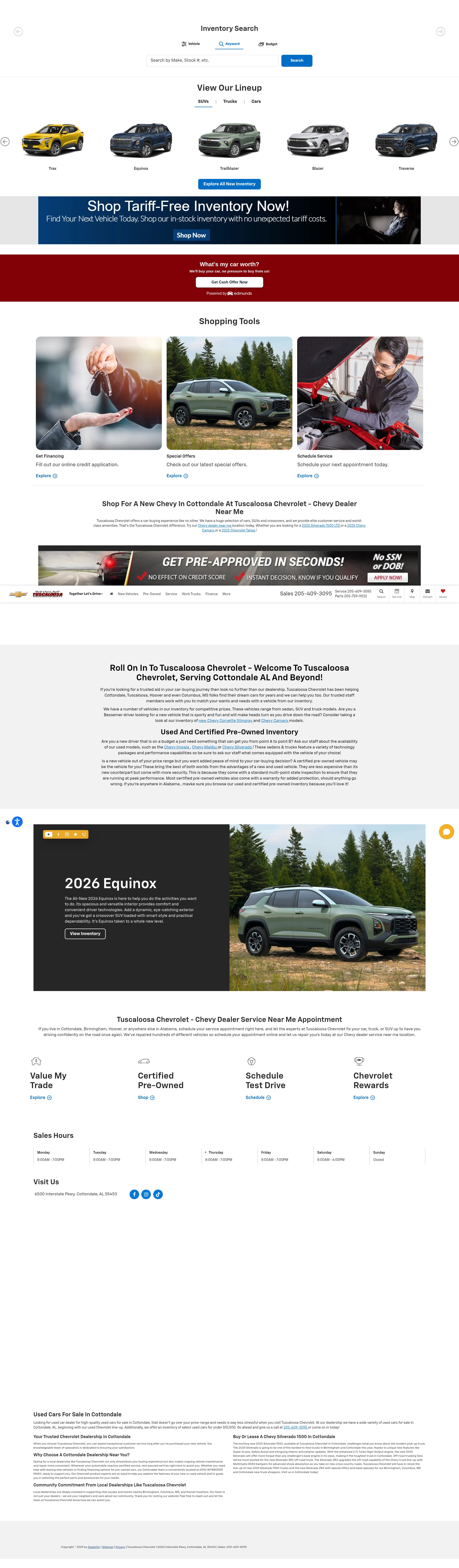 Screenshot of tuscaloosachevrolet.com