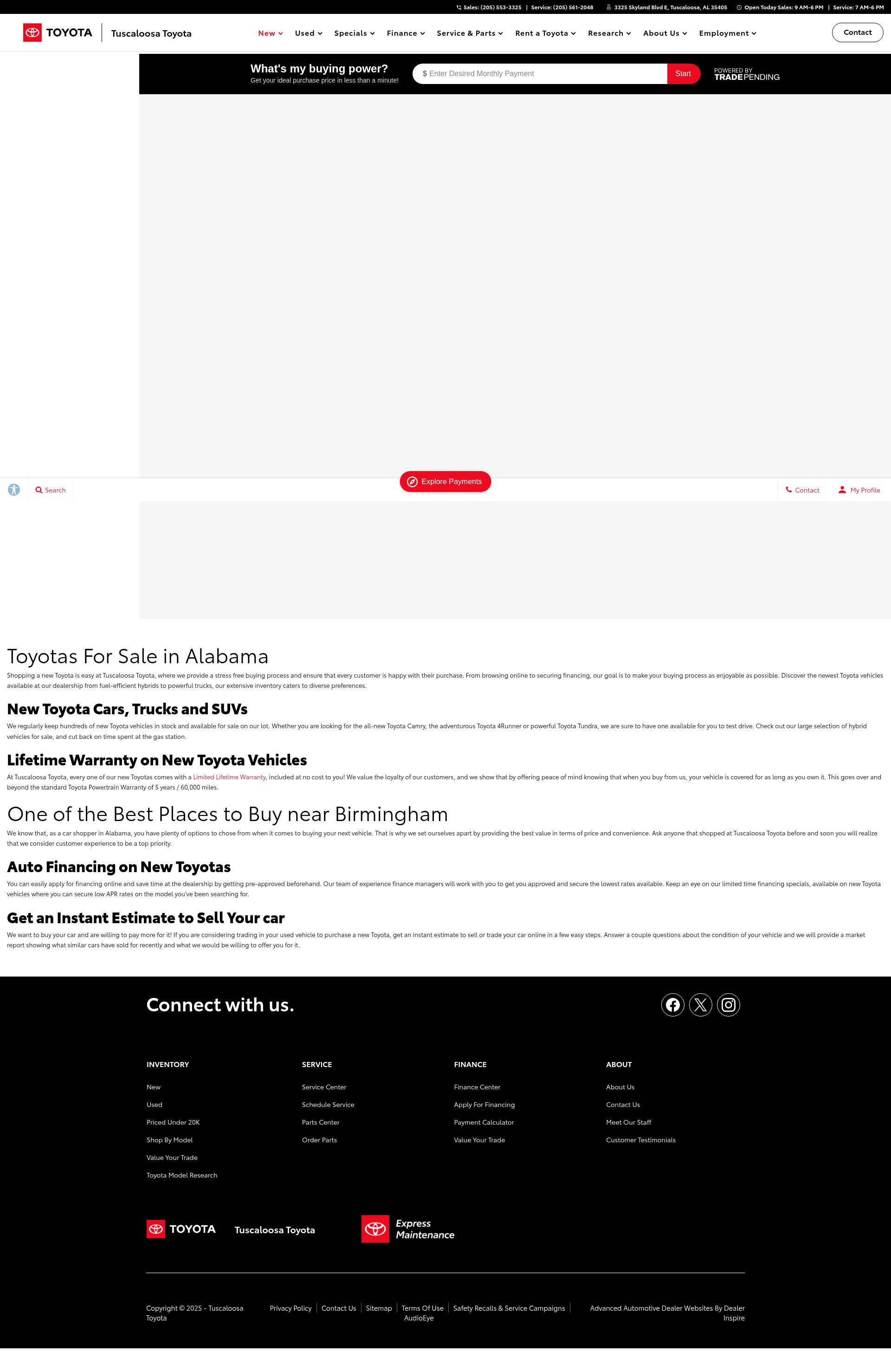 Screenshot of tuscaloosatoyota.com