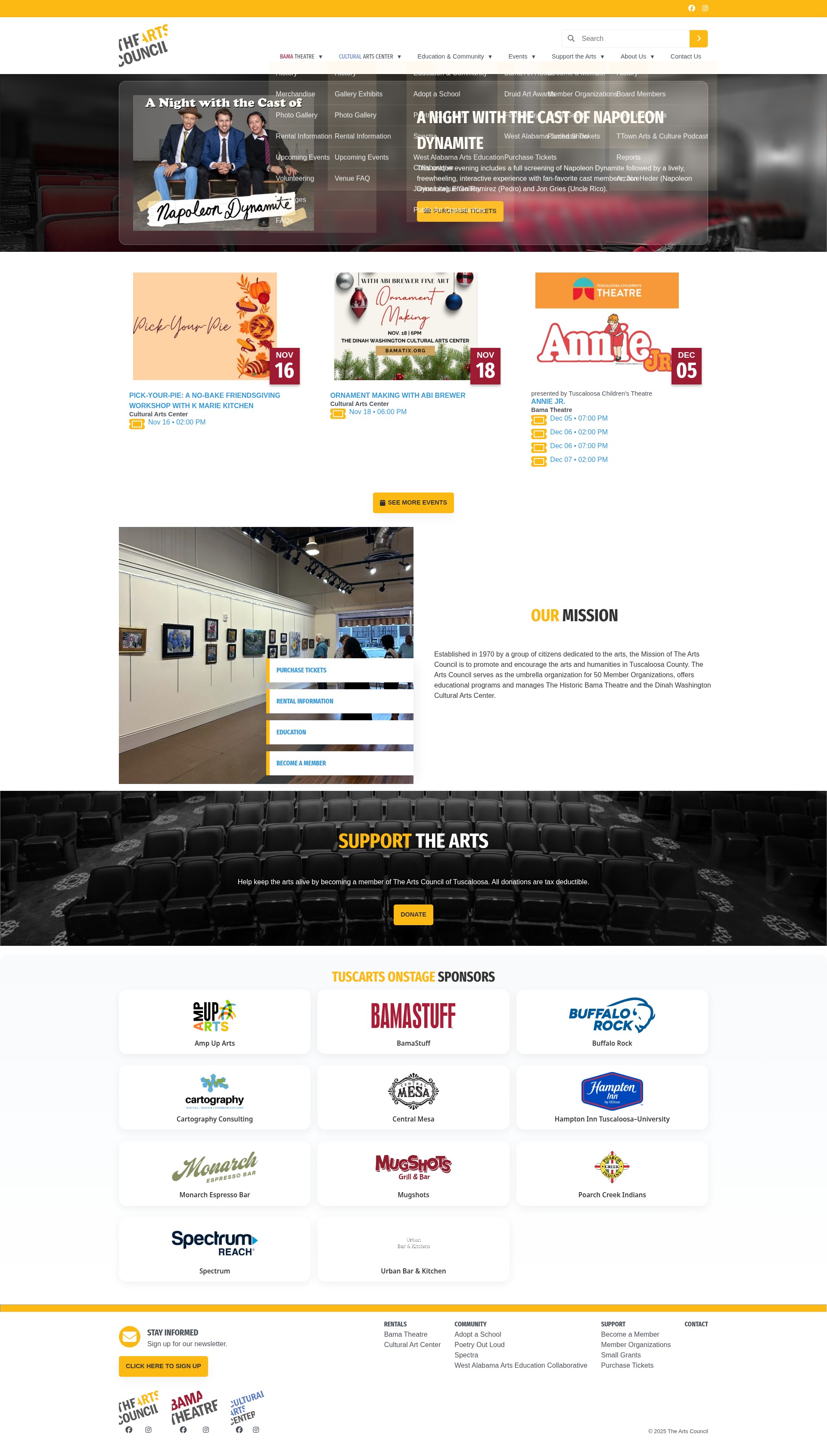 Screenshot of tuscarts.org