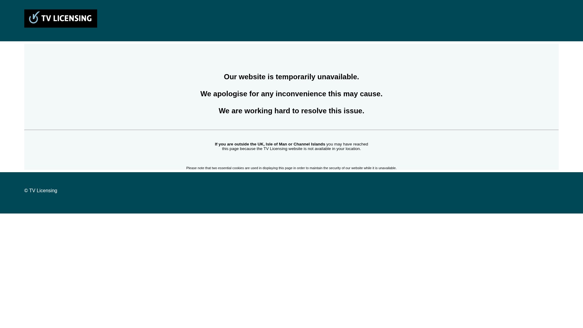 Screenshot of tvlicensing.co.uk