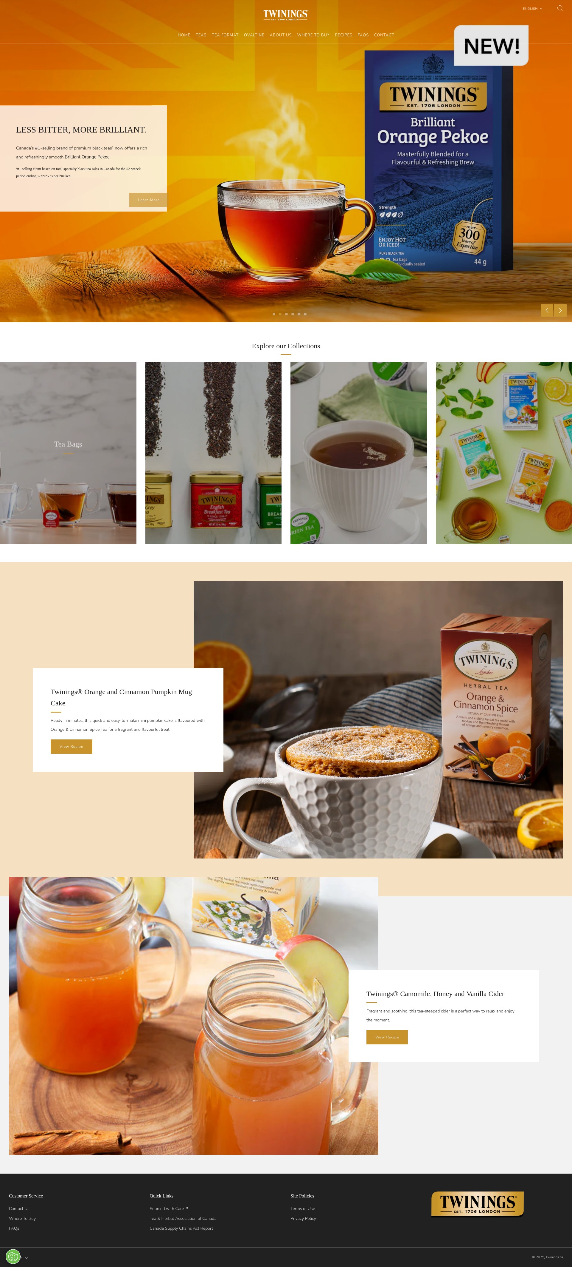 Screenshot of twinings.ca