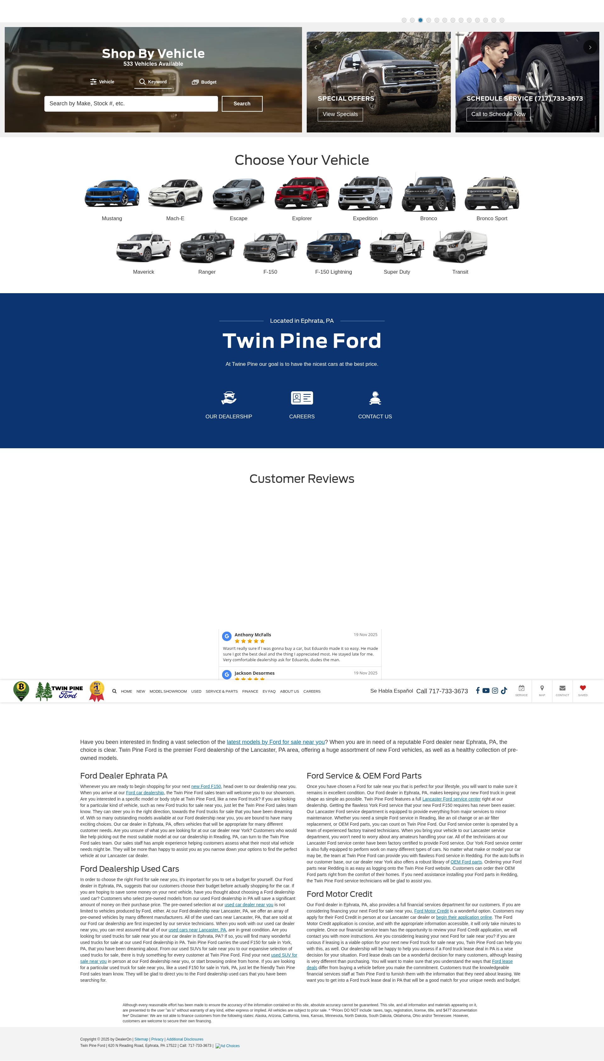 Screenshot of twinpineford.com