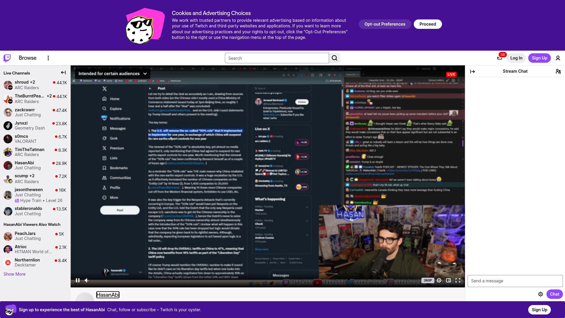 Screenshot of twitch.tv