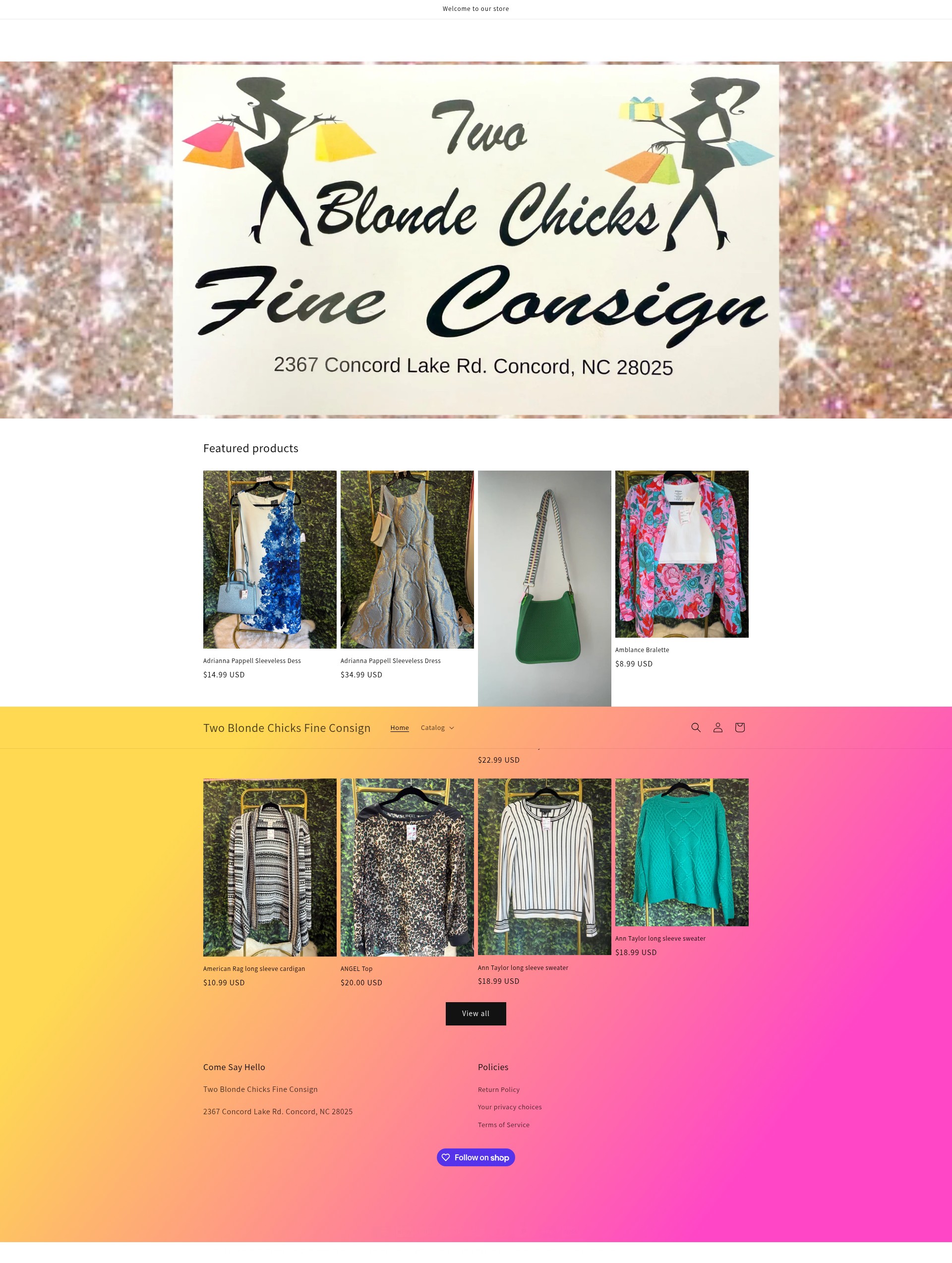 Screenshot of twoblondechicksfineconsign.com