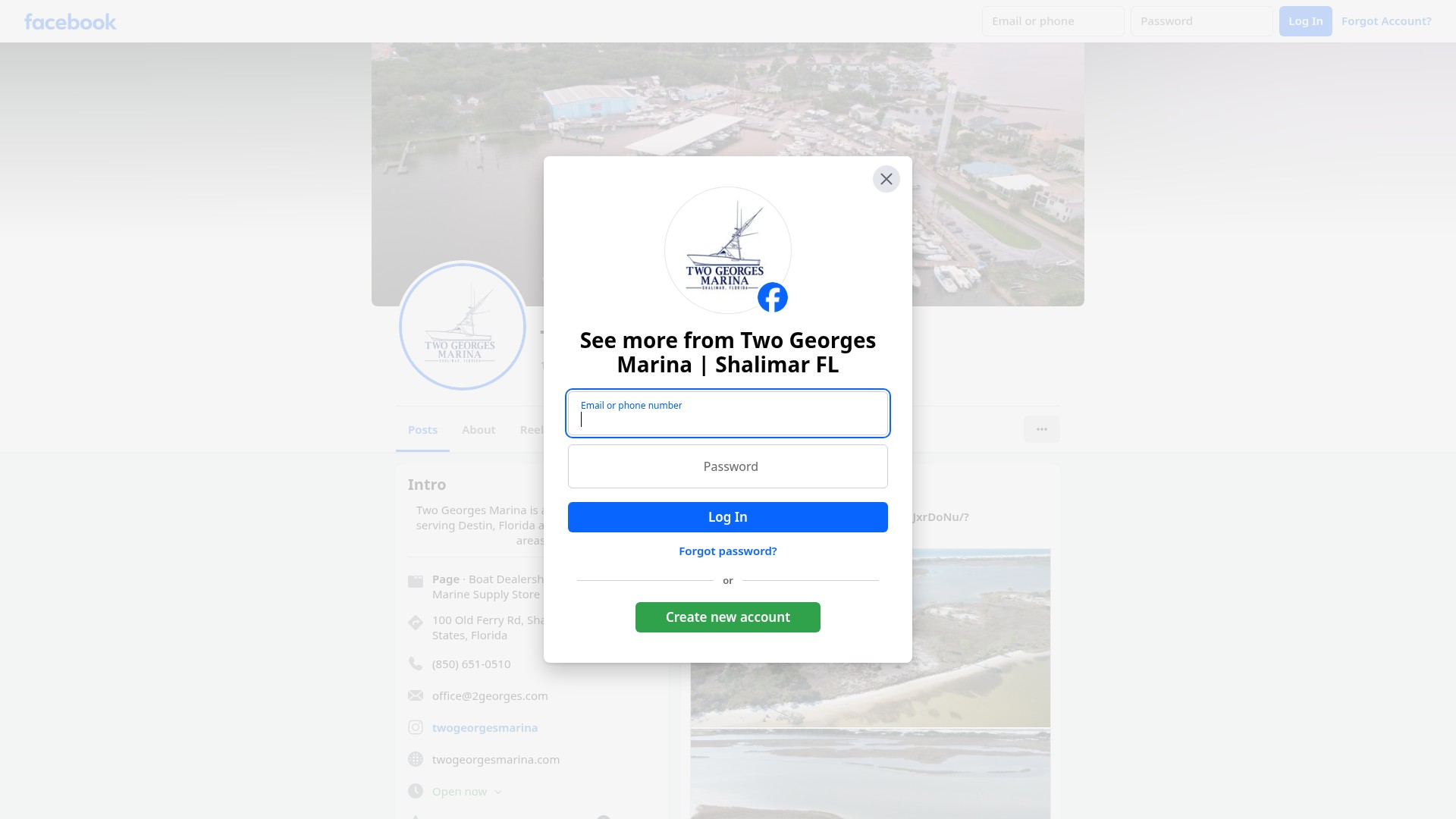 Screenshot of twogeorgesmarina.com