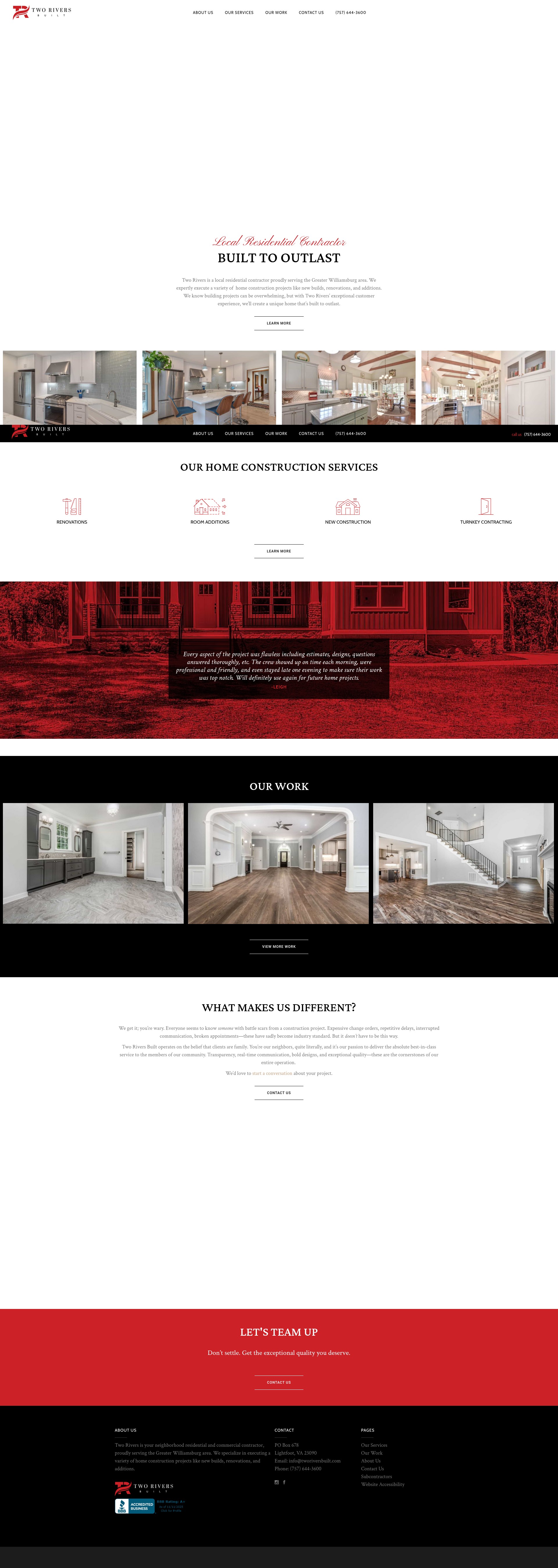 Screenshot of tworiversbuilt.com