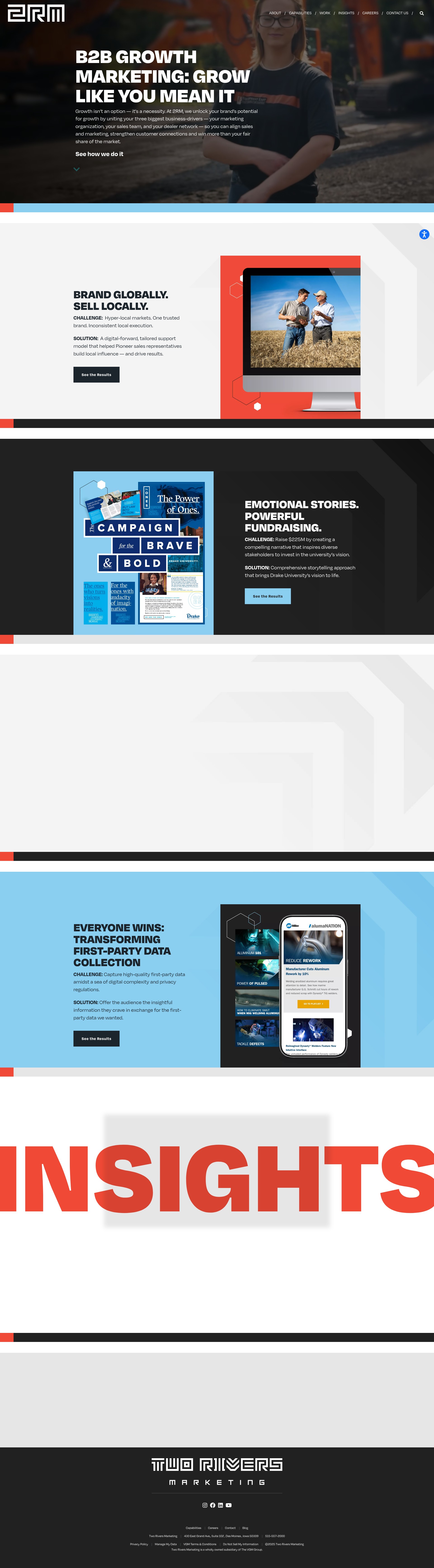 Screenshot of tworiversmarketing.com