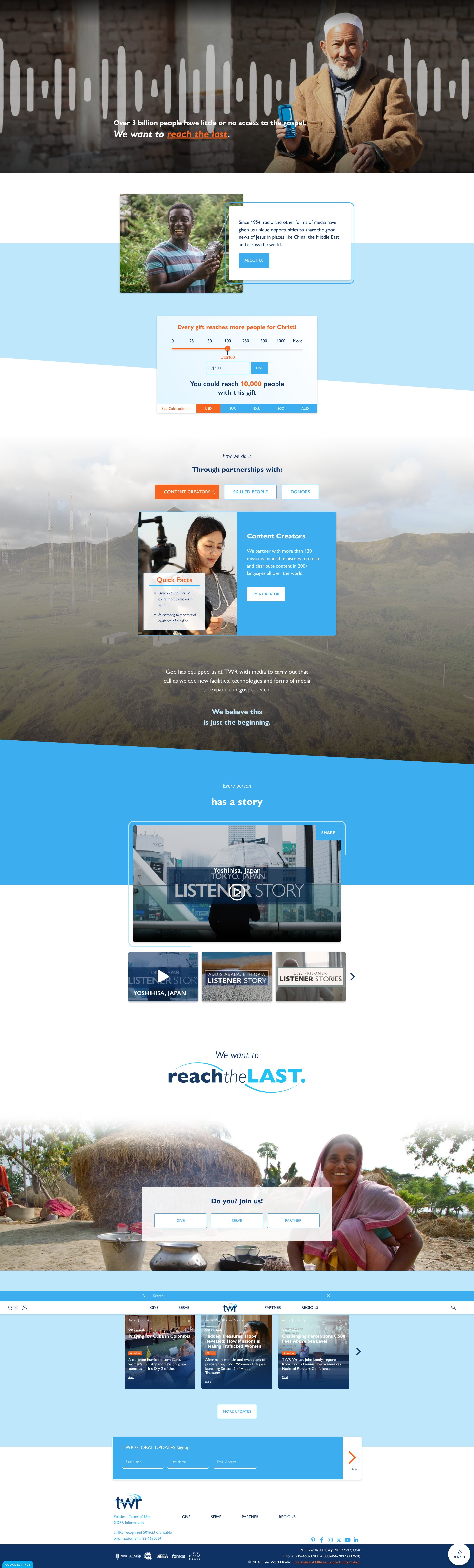 Screenshot of twr.org
