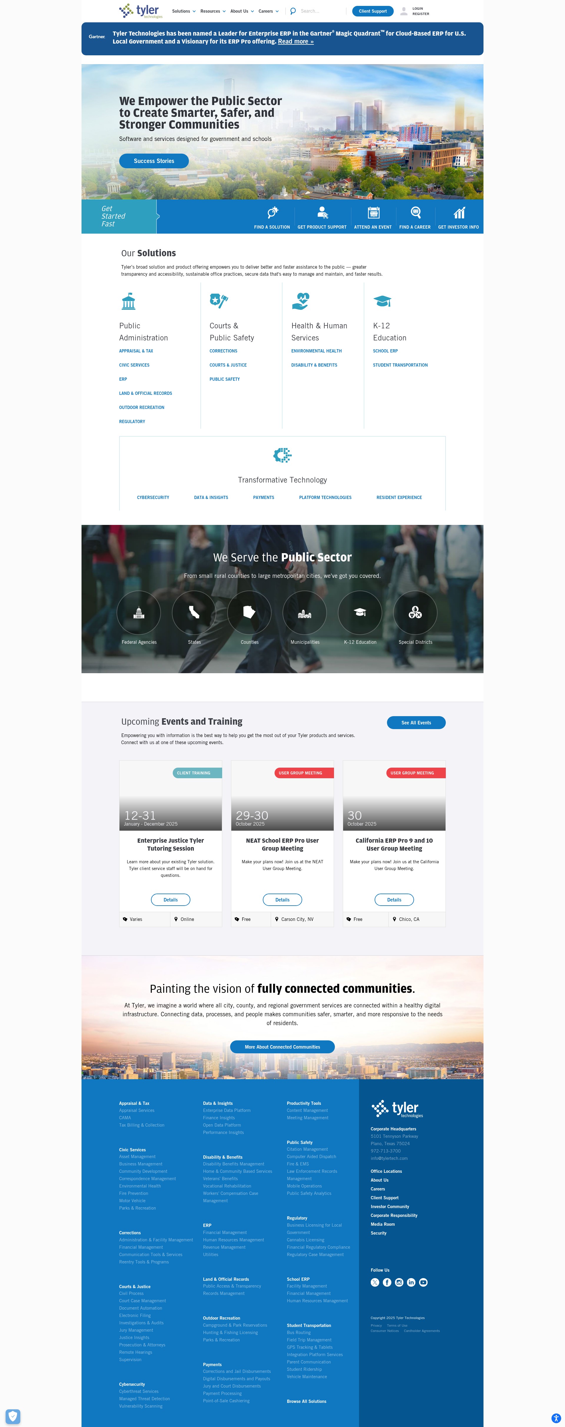 Screenshot of tylertech.com