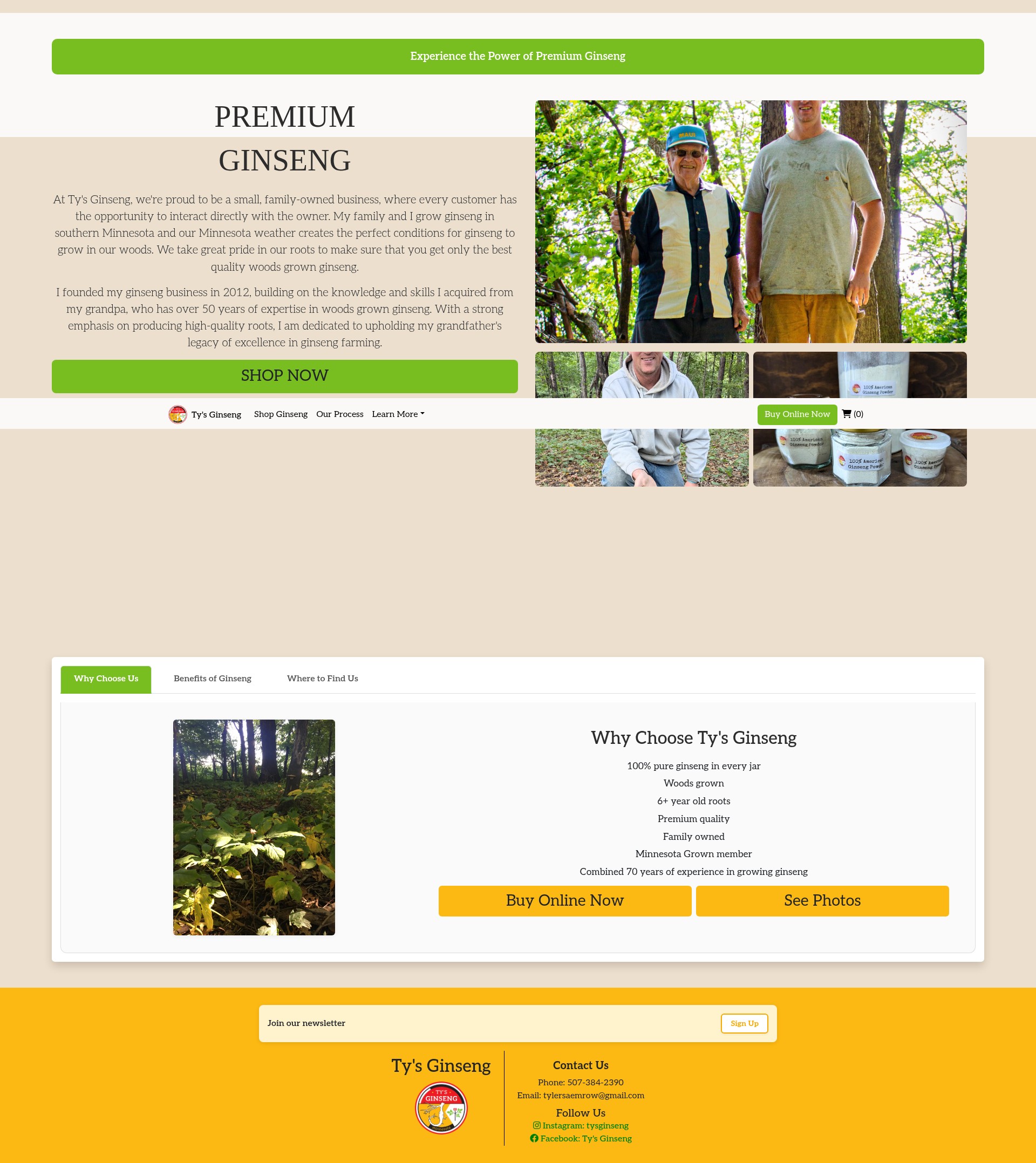 Screenshot of tysginseng.com