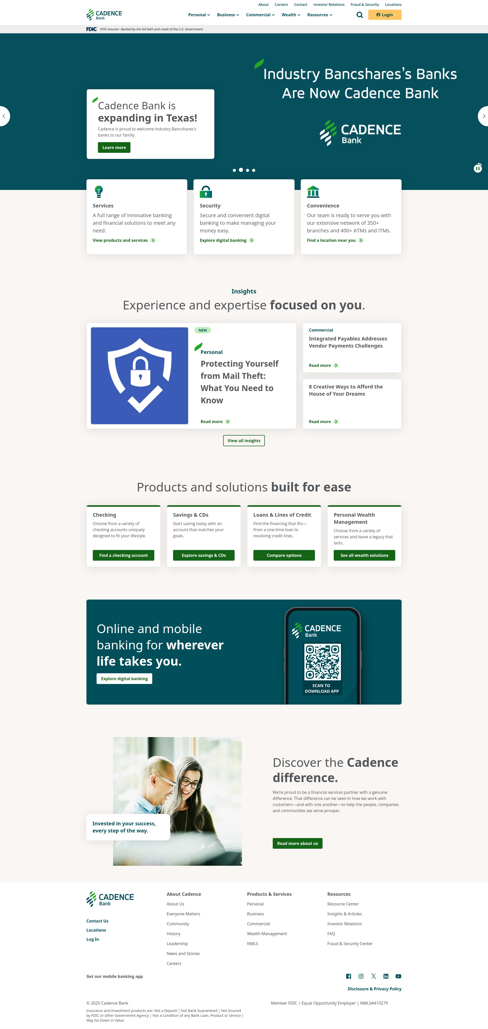 Screenshot of tython.cadencebank.com