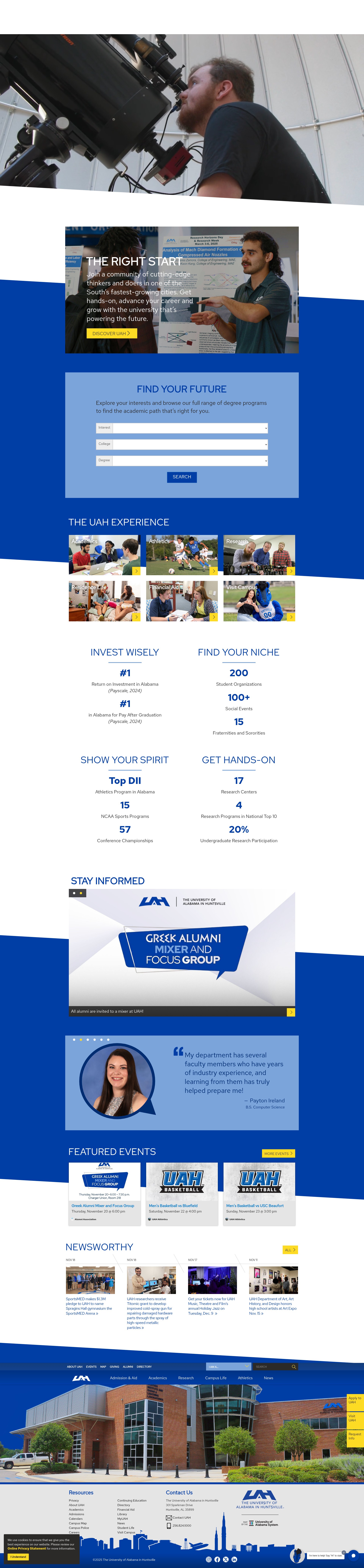 Screenshot of uah.edu